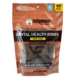 Indigenous Pet Products INDIGENOUS DENTAL HEALTH BONES MINI SIZE DUCK & APPLE FLAVOR 40-COUNT