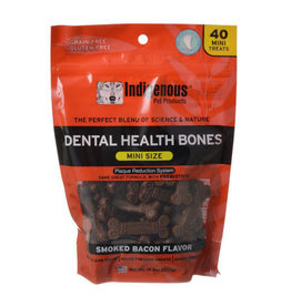 Indigenous Pet Products INDIGENOUS DENTAL HEALTH BONES MINI SIZE SMOKED BACON FLAVOR 40-COUNT