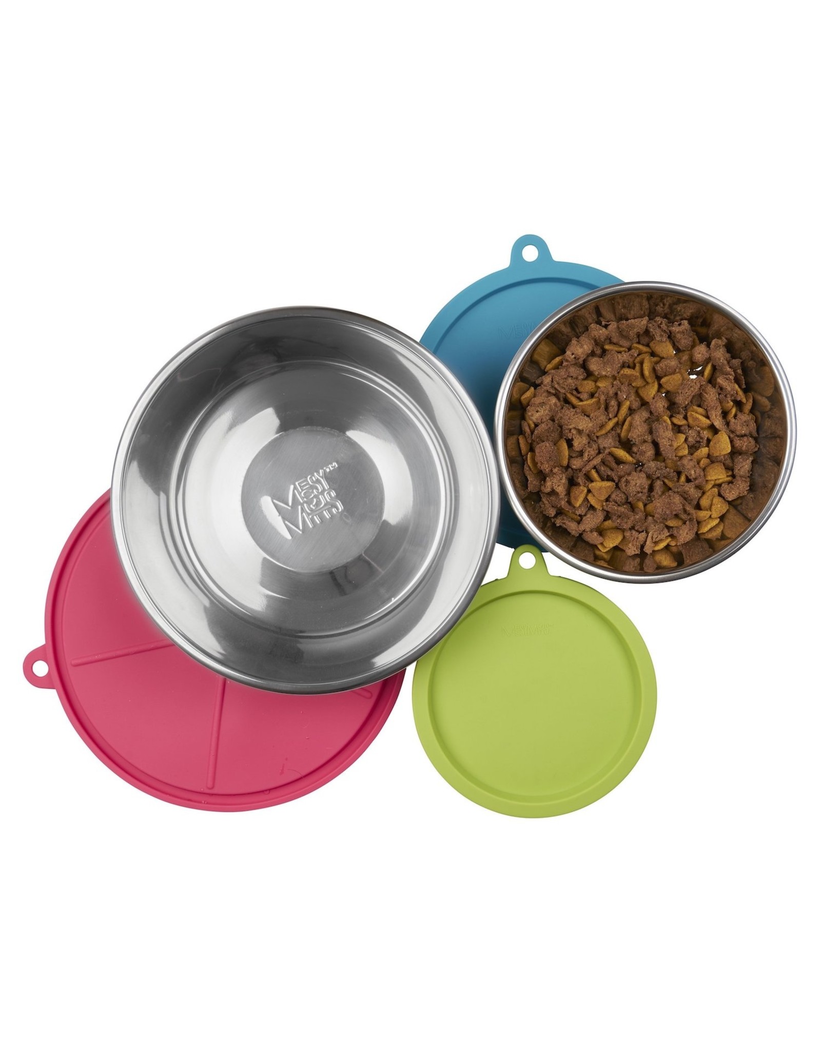 Messy Mutts MESSY MUTTS STAINLESS STEEL BOWL & LID 6-PIECE BOX SET