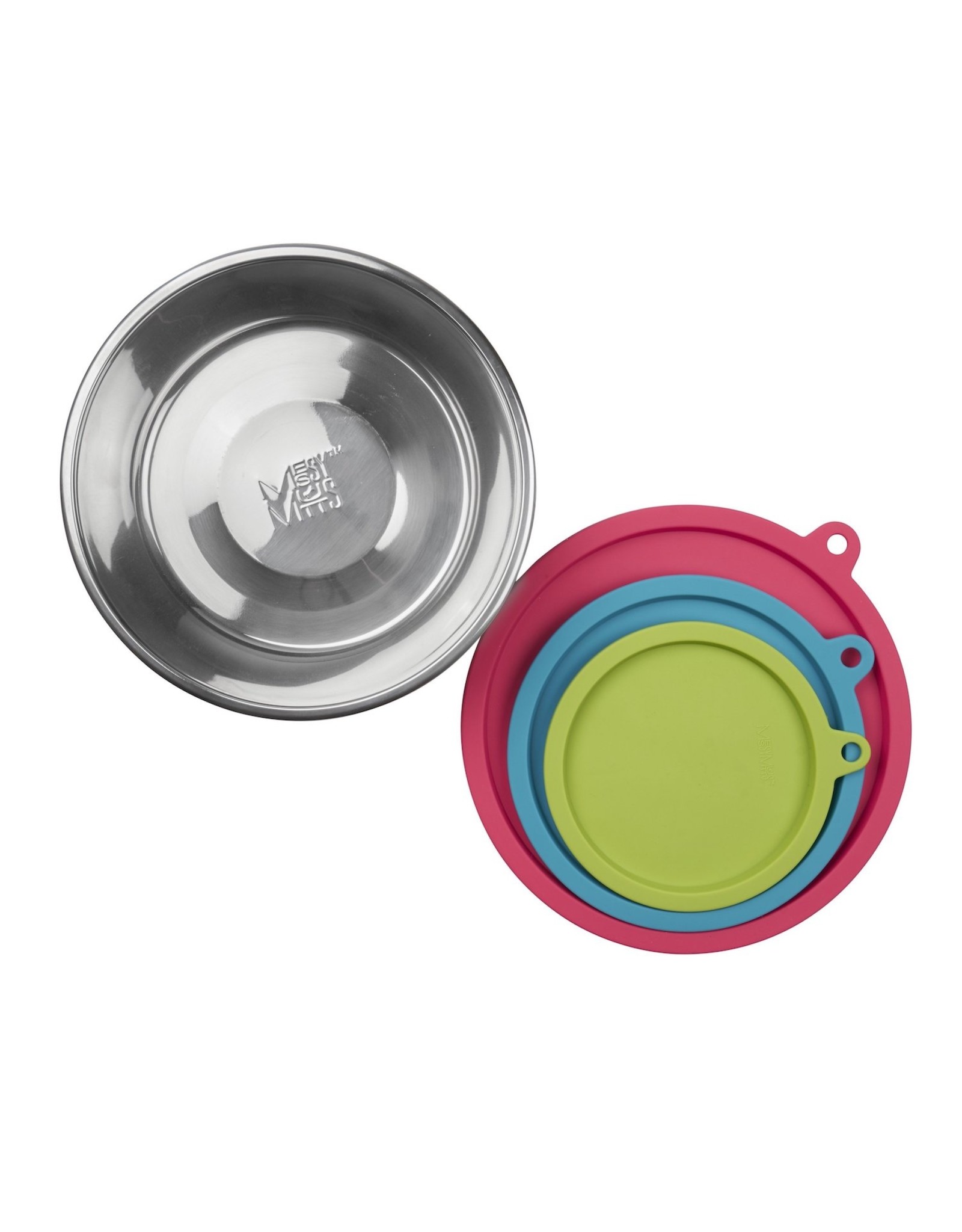 Messy Mutts MESSY MUTTS STAINLESS STEEL BOWL & LID 6-PIECE BOX SET