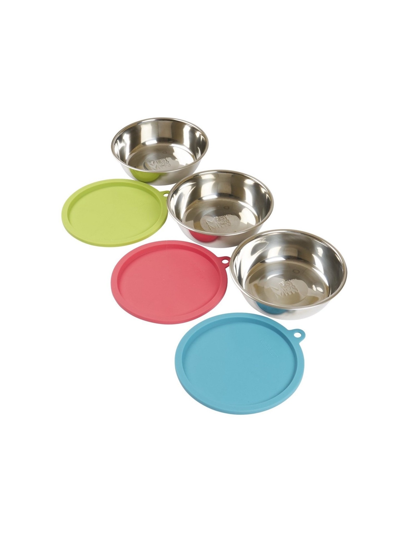 Messy Mutts MESSY MUTTS STAINLESS STEEL BOWL & LID 6-PIECE BOX SET