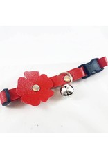 Fancy Leathers FANCY LEATHERS VEGAN LEATHER CAT COLLAR WITH FLOWER 8"-12"