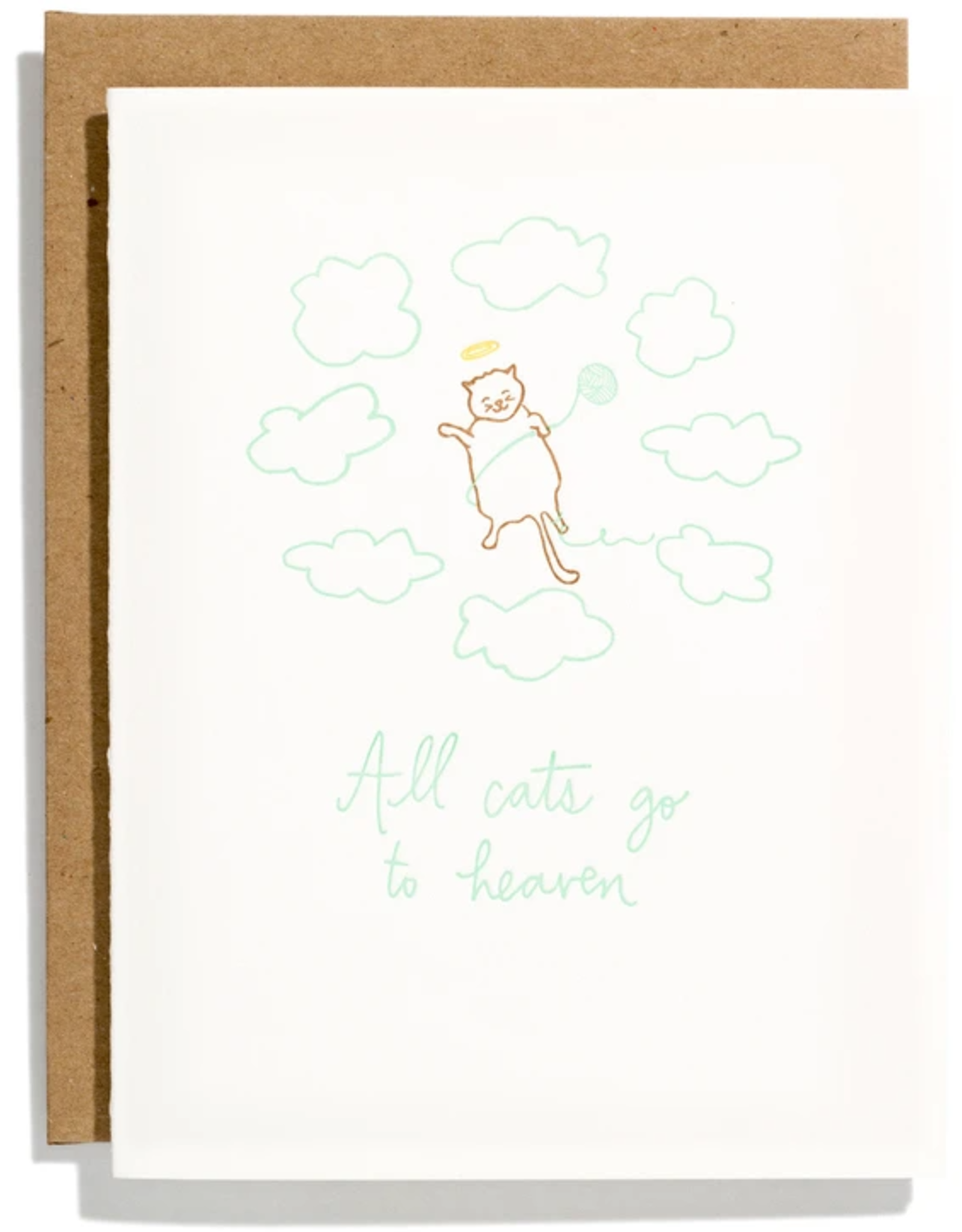 Iron Curtain Press SHORTHAND ALL CATS GO TO HEAVEN SYMPATHY CARD
