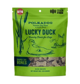 Polkadog Bakery POLKADOG LUCKY DUCK BONE SHAPED CRUNCHY TREATS FOR DOGS & CATS 8OZ