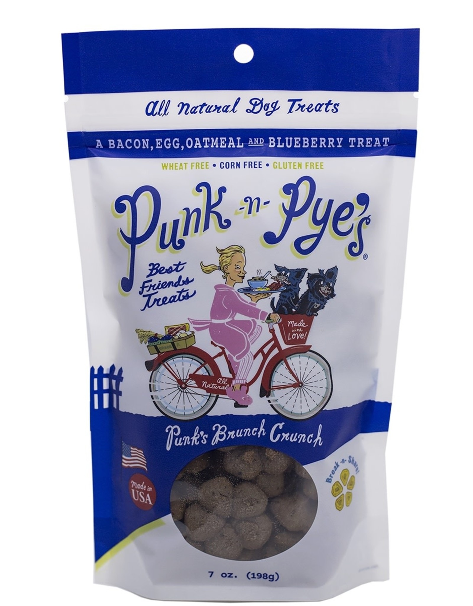 Punk-N-Pye's PUNK-N-PYE'S PUNK'S BUNCH CRUNCH BACON, EGG & OATMEAL WITH BLUEBERRIES DOG TREATS 7OZ