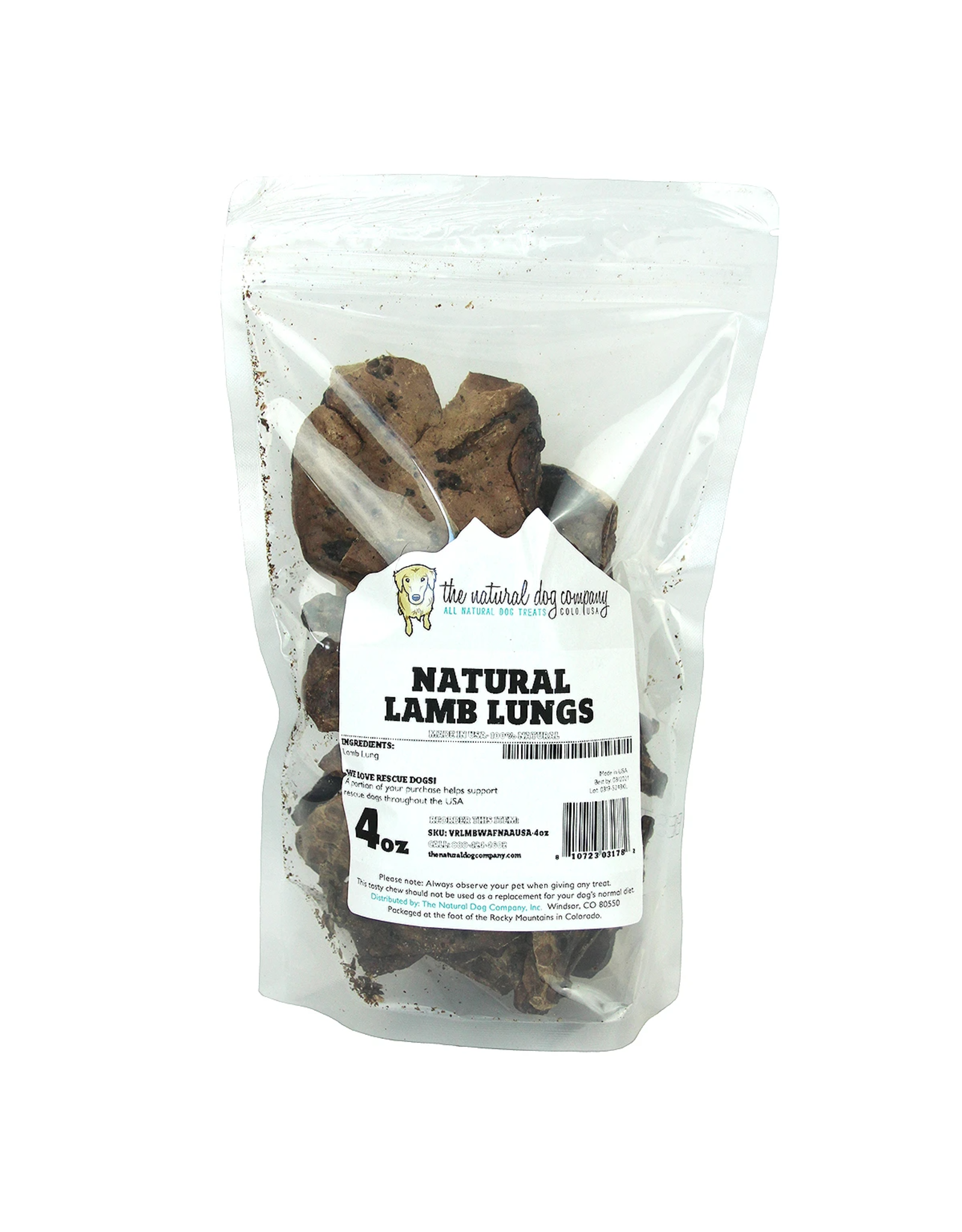 The Natural Dog Company THE NATURAL DOG COMPANY LAMB LUNG WAFERS 4OZ