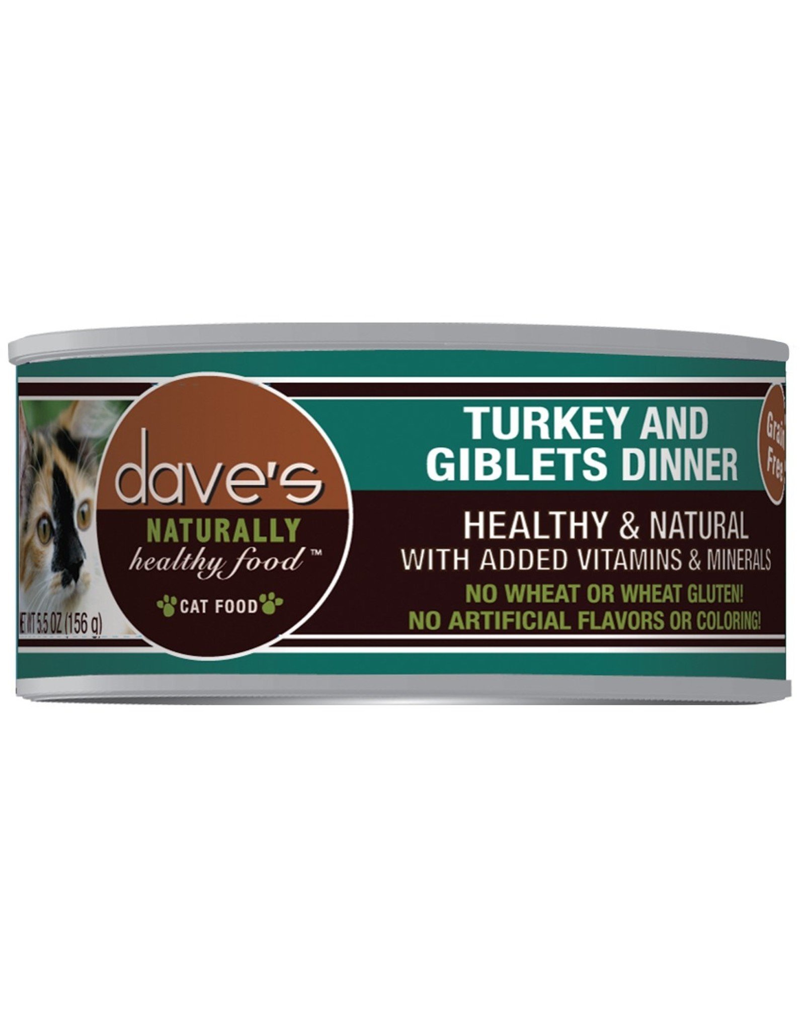 Dave's Pet Food DAVE'S CAT NATURALLY HEALTHY FOOD TURKEY & GIBLETS PATÉ DINNER