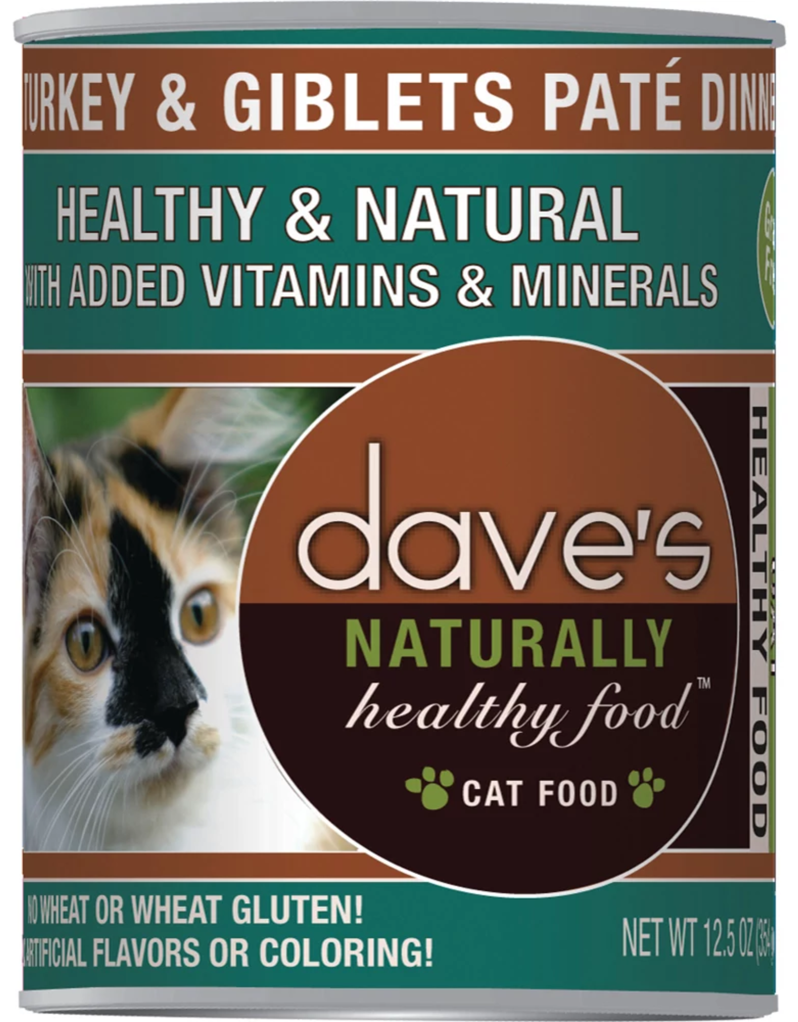 Dave's Pet Food DAVE'S CAT NATURALLY HEALTHY FOOD TURKEY & GIBLETS PATÉ DINNER