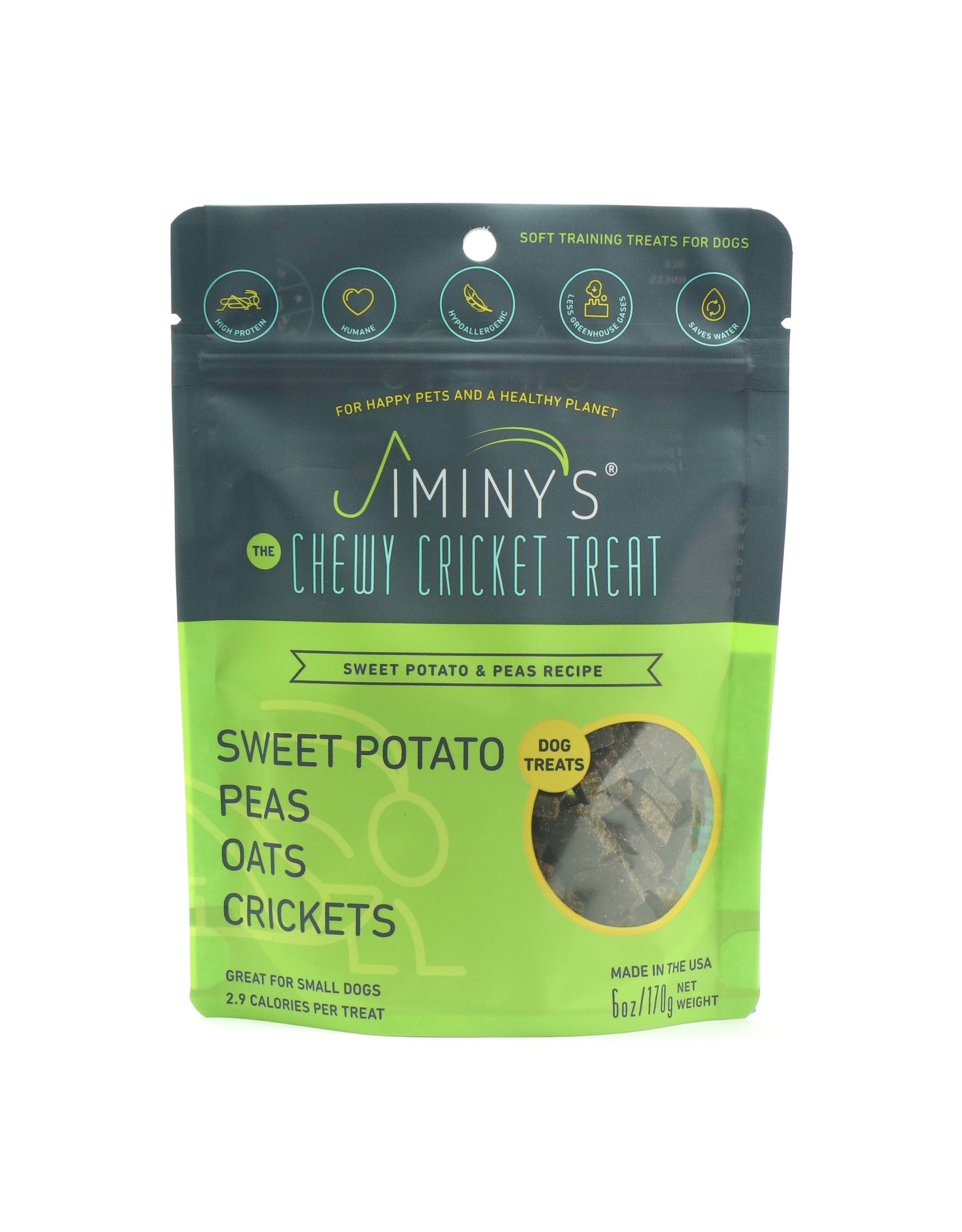 JIMINYS JIMINYS  SOFT TREAT SWEET POTATO & PEAS 6OZ BAG