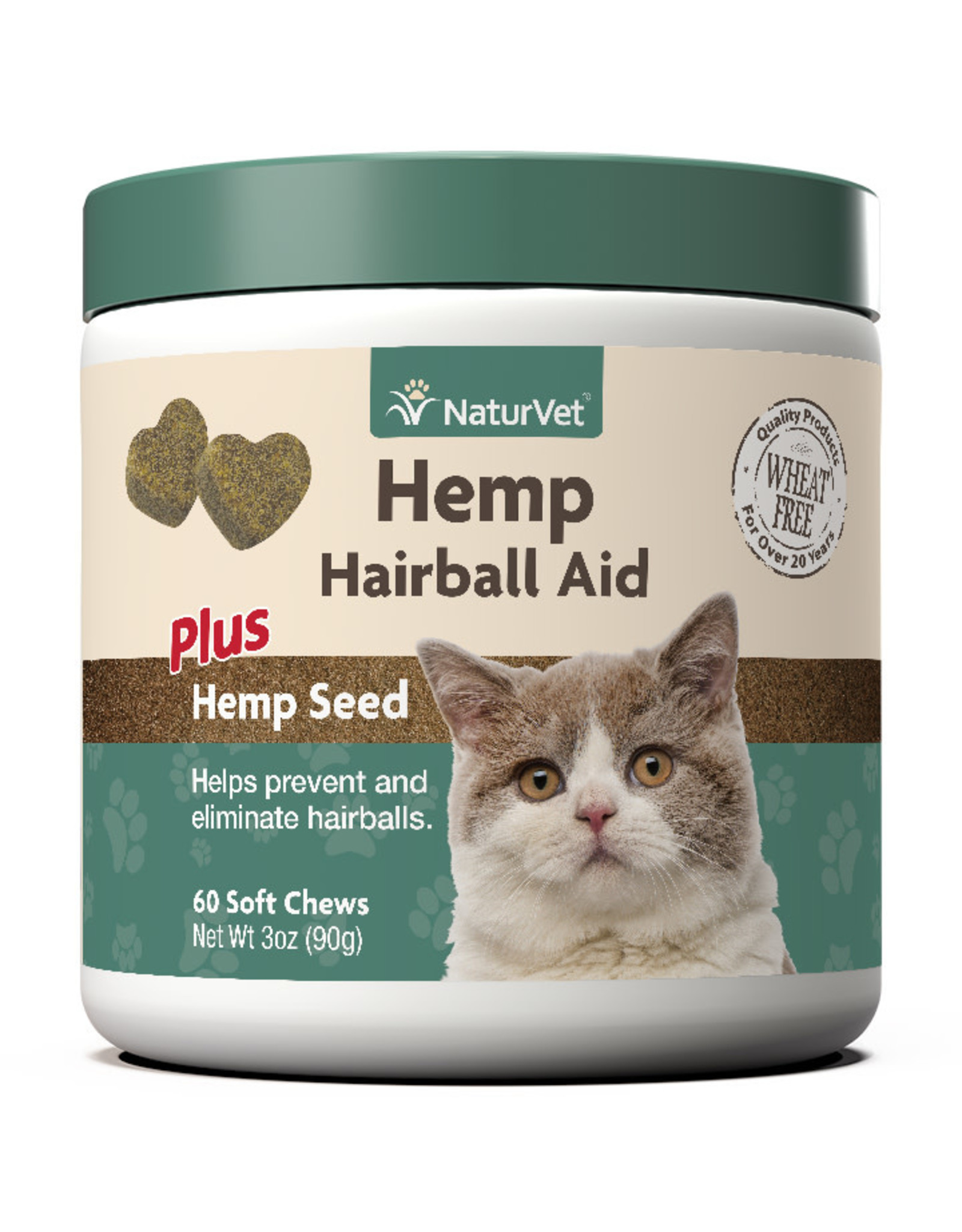 NaturVet NATURVET HAIRBALL AID PLUS HEMP SEED SOFT CHEWS FOR CATS 60-COUNT