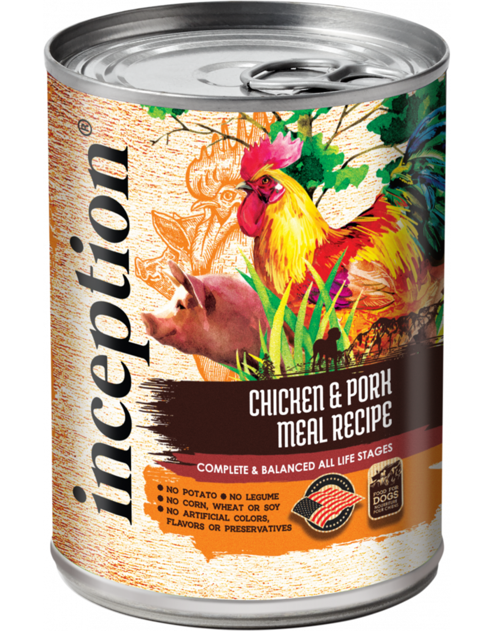 INCEPTION INCEPTION DOG CHICKEN & PORK RECIPE 13OZ