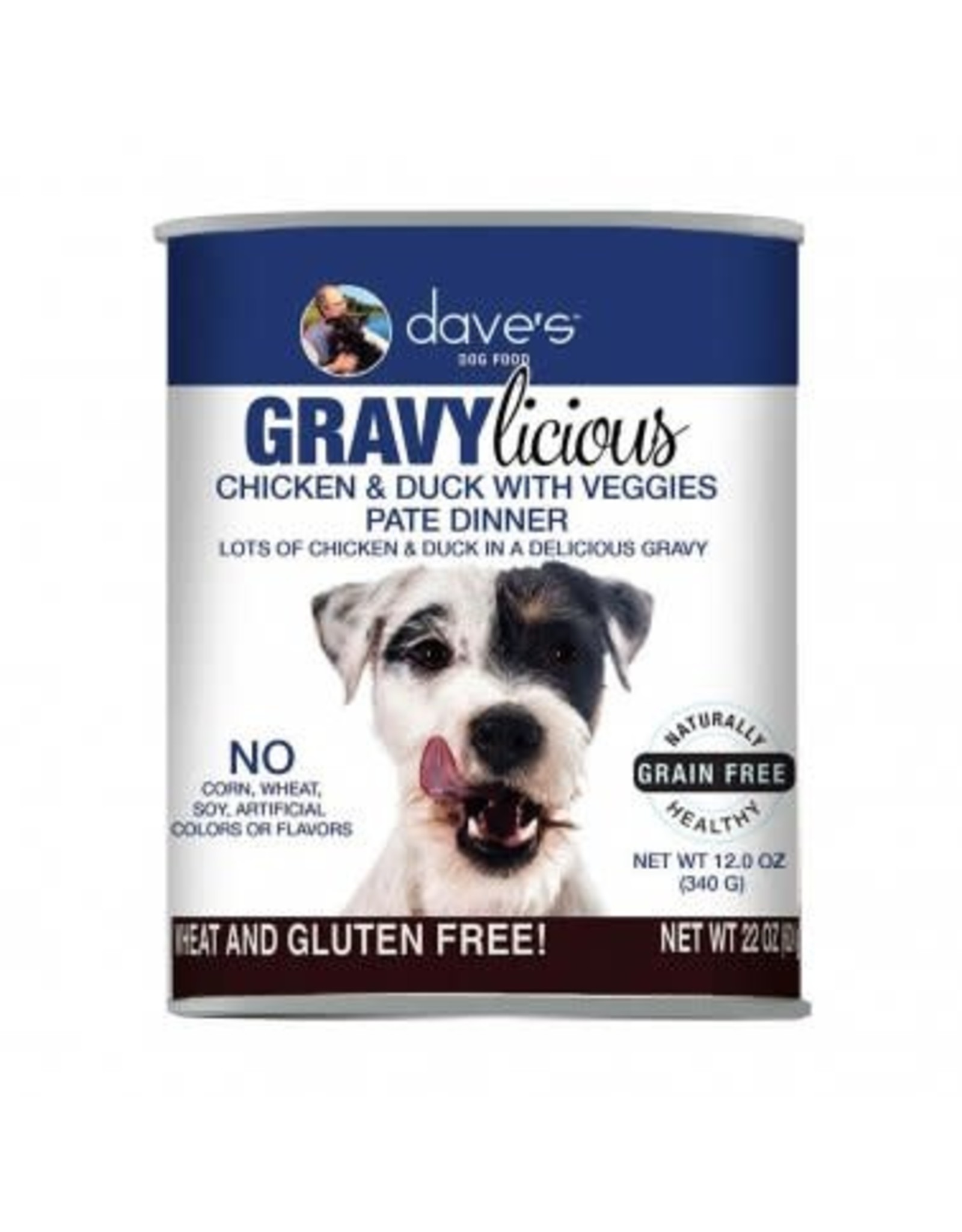 Dave's Pet Food DAVE'S DOG GF GRAVYLICIOUS CHICKEN & DUCK WITH VEGGIES PATE DINNER 12OZ