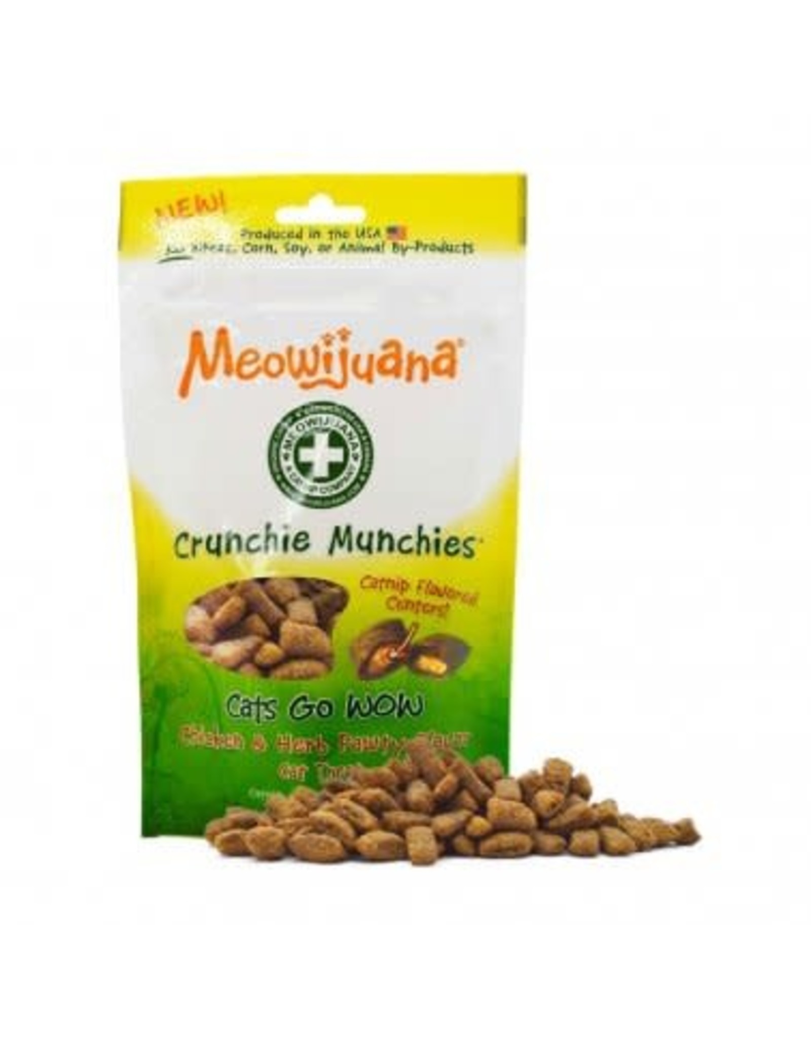 Meowijuana MEOWIJUANA CRUNCHIE MUNCHIES CHICKEN HERBS CAT TREATS 3OZ