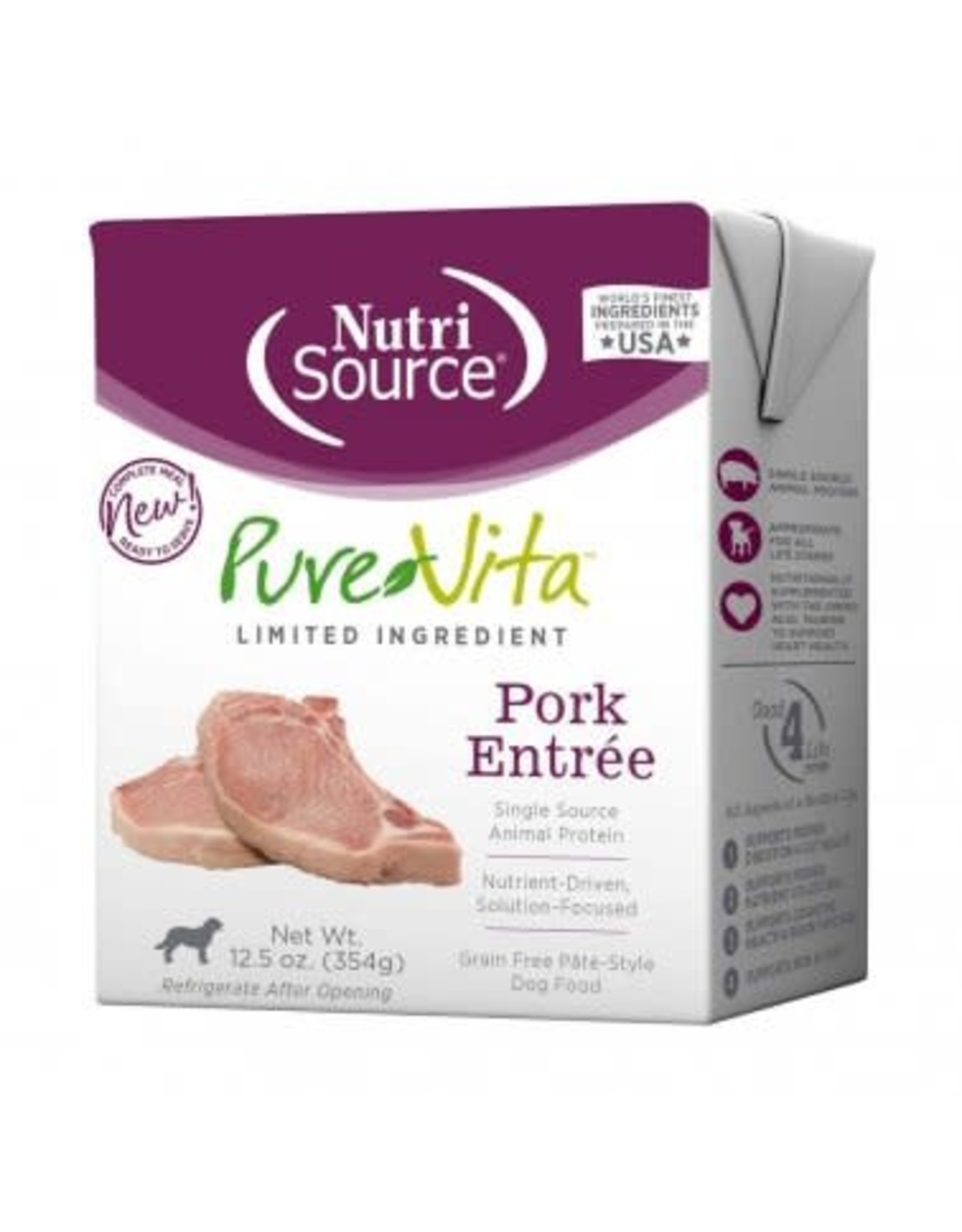 NutriSource Pet Foods PUREVITA DOG PORK ENTREE PATE 12.5OZ