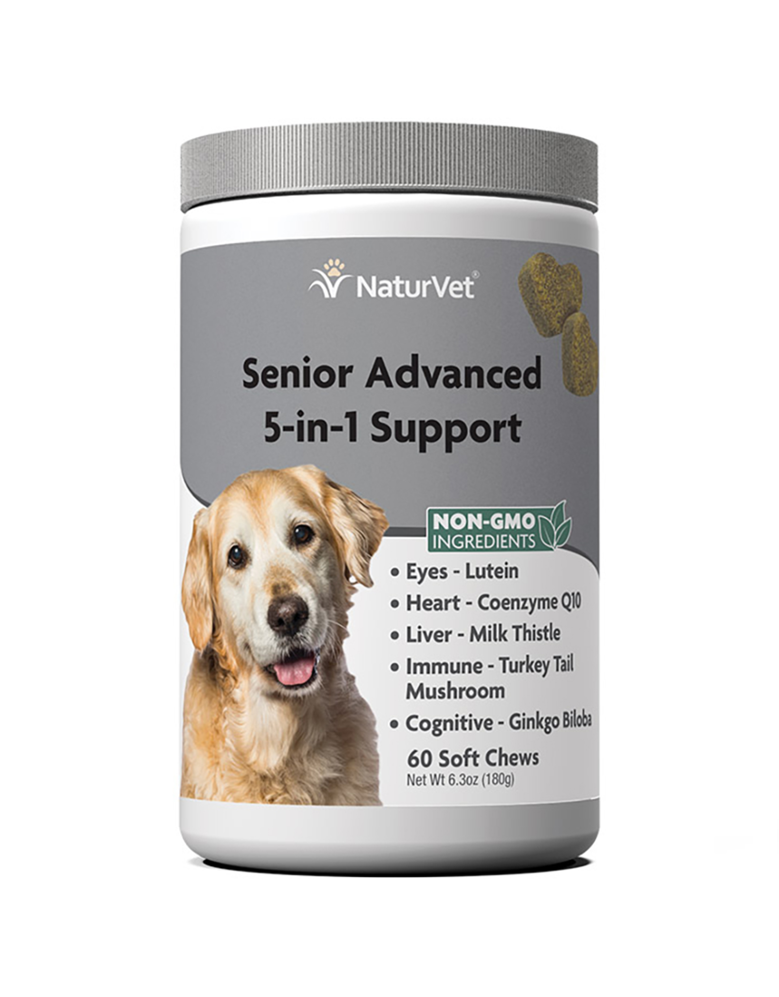 NaturVet NATURVET SENIOR ADVANCED 5-IN-1 SUPPORT SOFT CHEWS FOR DOGS 60-COUNT