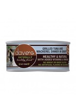 Dave's Pet Food DAVE'S CAT NATURALLY HEALTHY FOOD GRILLED TUNA AND MACKEREL DINNER IN GRAVY 5.5OZ