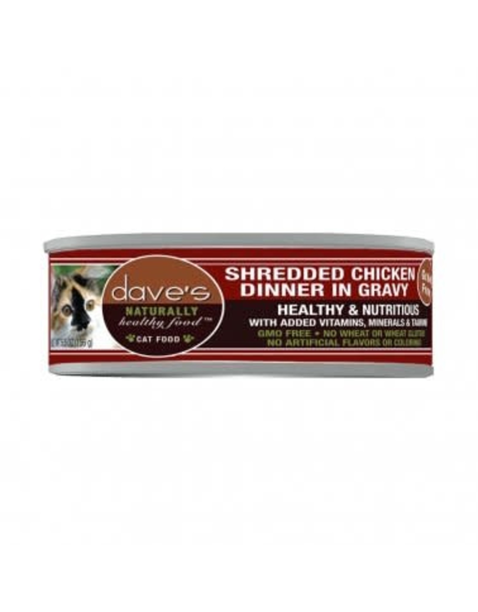 Dave's Pet Food DAVE'S CAT NATURALLY HEALTHY FOOD SHREDDED CHICKEN DINNER IN GRAVY 5.5OZ