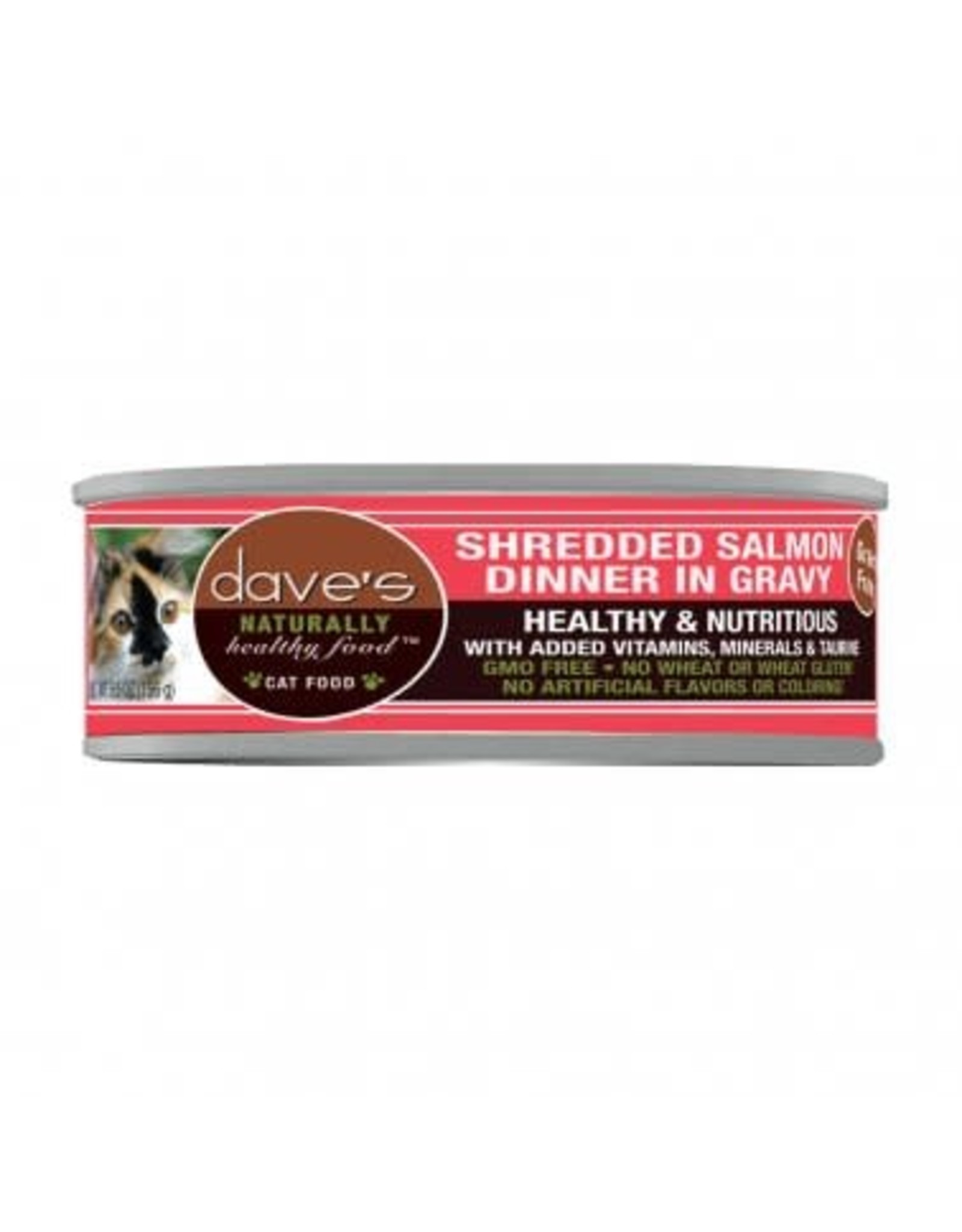 Dave's Pet Food DAVE'S CAT NATURALLY HEALTHY FOOD SHREDDED SALMON DINNER IN GRAVY 5.5OZ