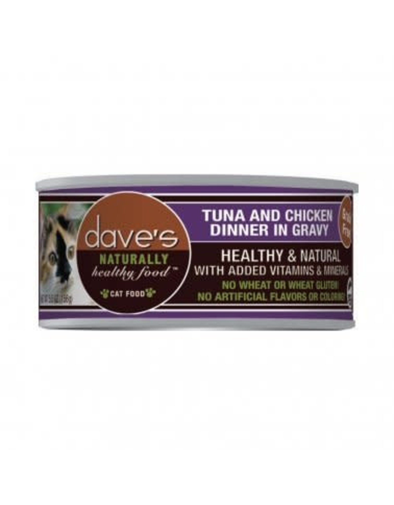 Dave's Pet Food DAVE'S CAT NATURALLY HEALTHY FOOD TUNA AND CHICKEN DINNER IN GRAVY 5.5OZ
