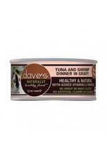 Dave's Pet Food DAVE'S CAT NATURALLY HEALTHY FOOD TUNA AND SHRIMP DINNER IN GRAVY 5.5OZ