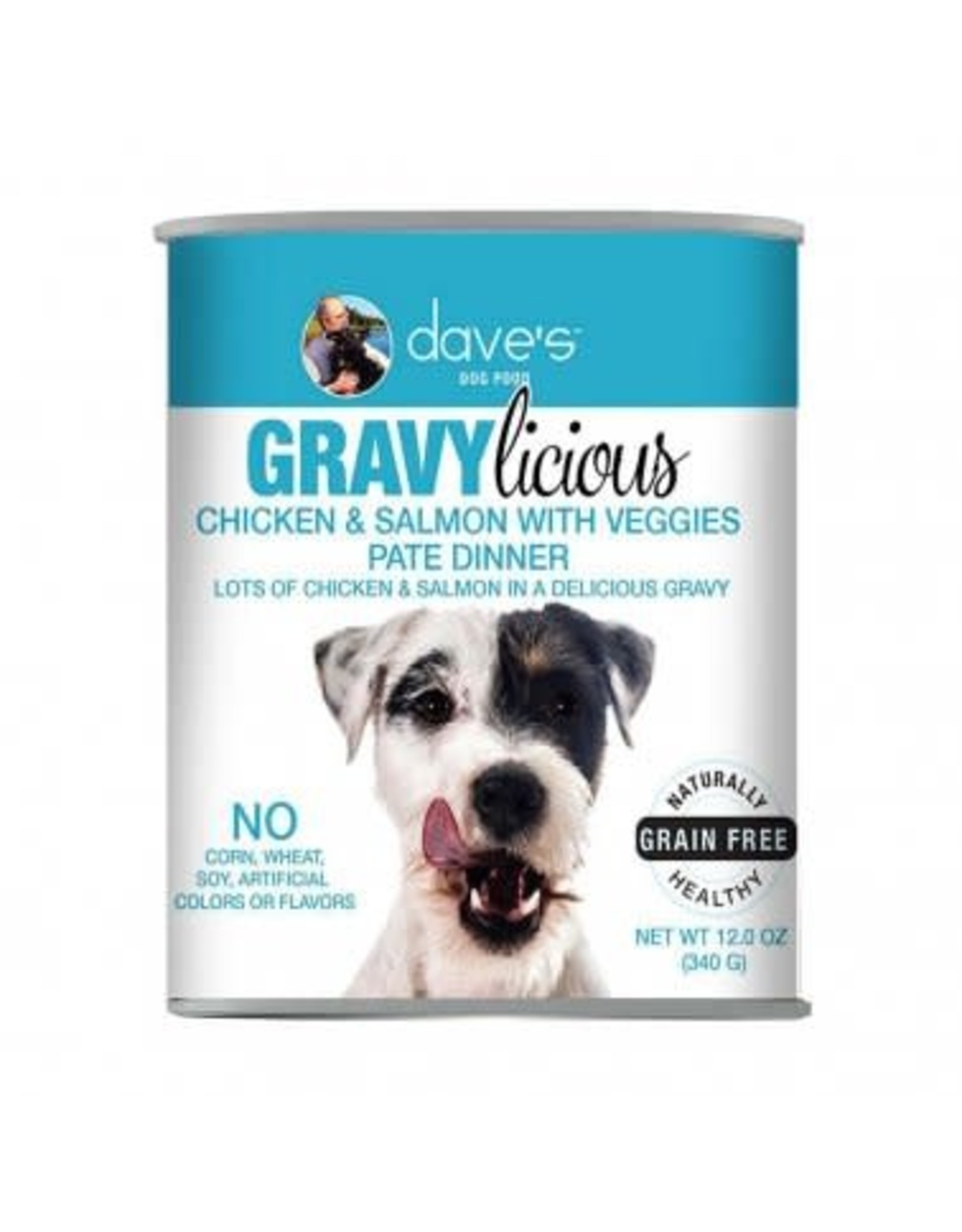 Dave's Pet Food DAVE'S DOG GF GRAVYLICIOUS CHICKEN & SALMON VEGGIES PATE DINNER 12OZ