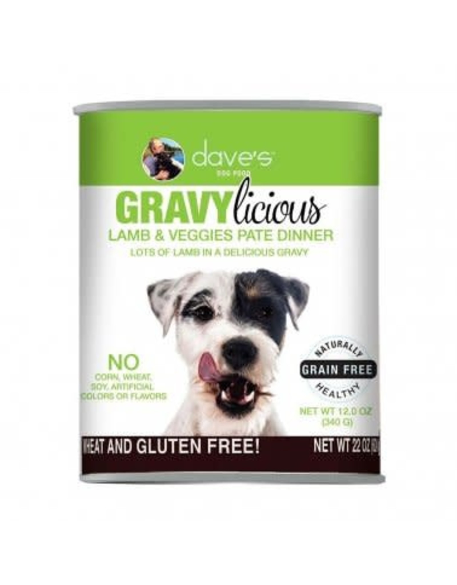 Dave's Pet Food DAVE'S DOG GF GRAVYLICIOUS LAMB & VEGGIES PATE DINNER 12OZ