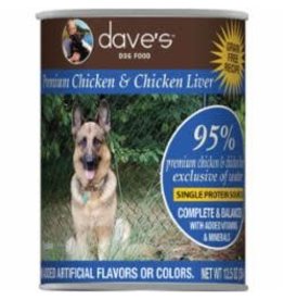 Dave's Pet Food DAVE’S DOG 95% PREMIUM CHICKEN, CHICKEN LIVER & CHICKEN BROTH 12.5OZ