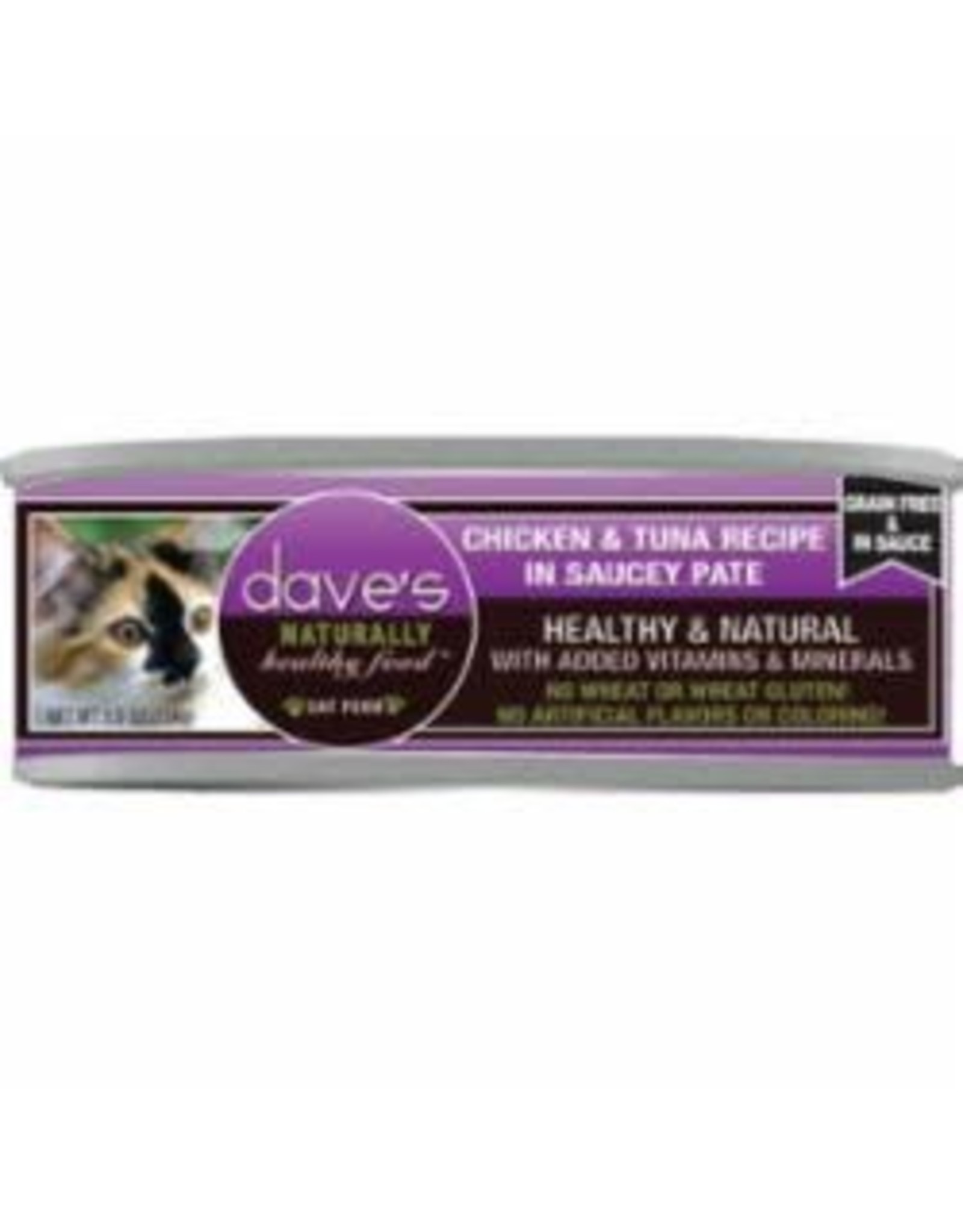 Dave's Pet Food DAVE'S CAT  SAUCEY PATE CHICKEN & TUNA 5.5OZ