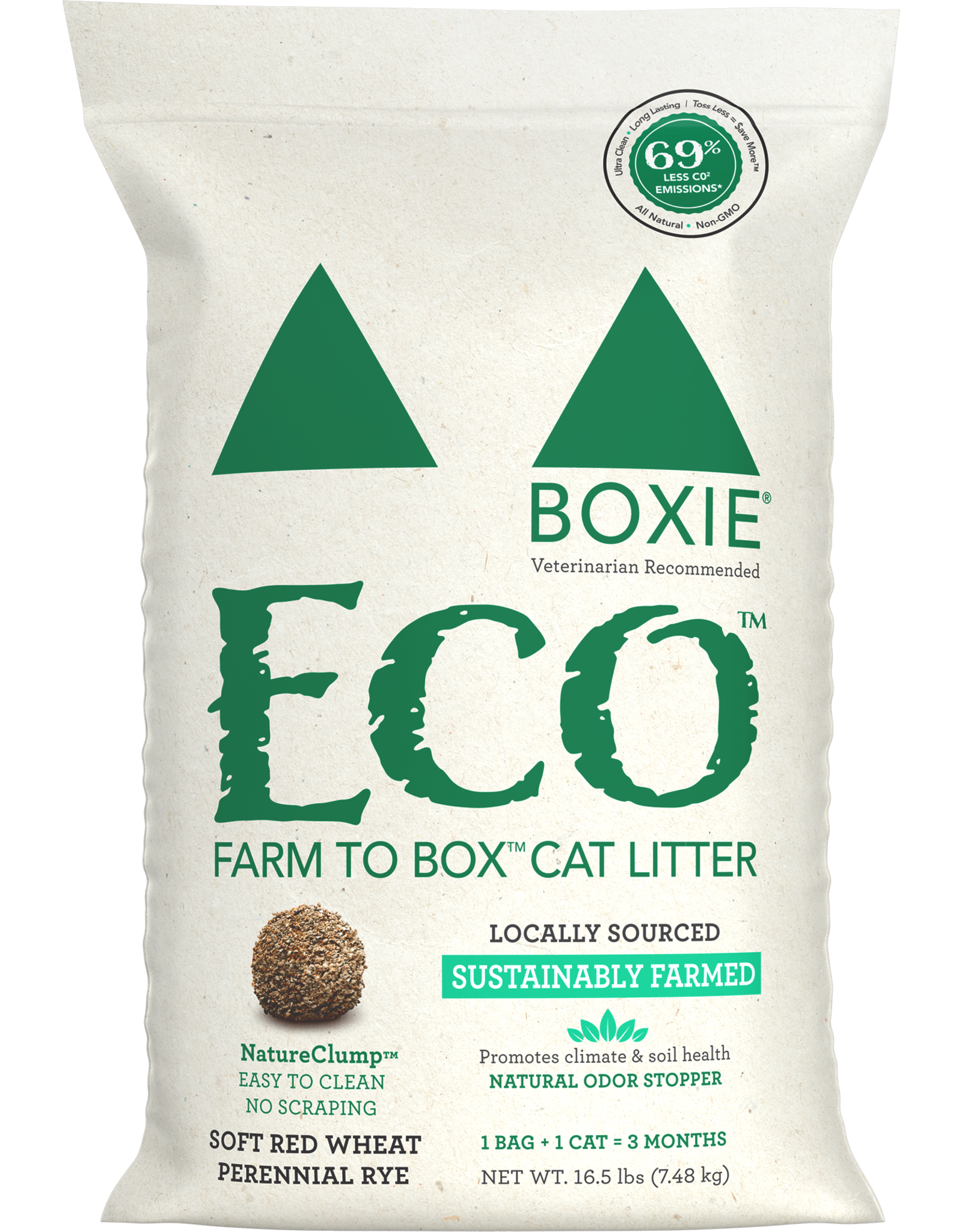 Boxiecat BOXIECAT ECO UNSCENTED  SUSTAINABLE LITTER