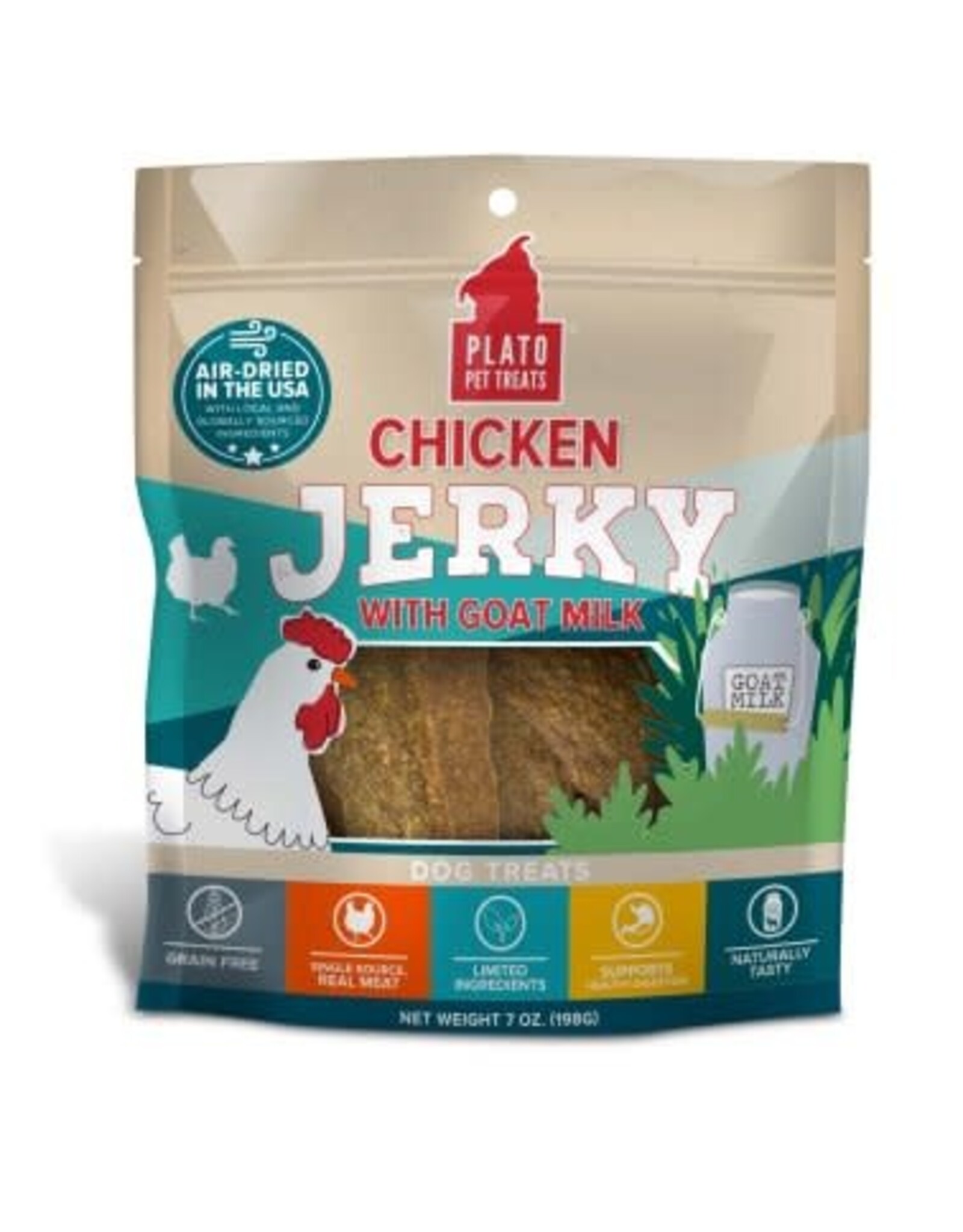 PLATO PLATO CHICKEN JERKY W/ GOAT MILK 7OZ