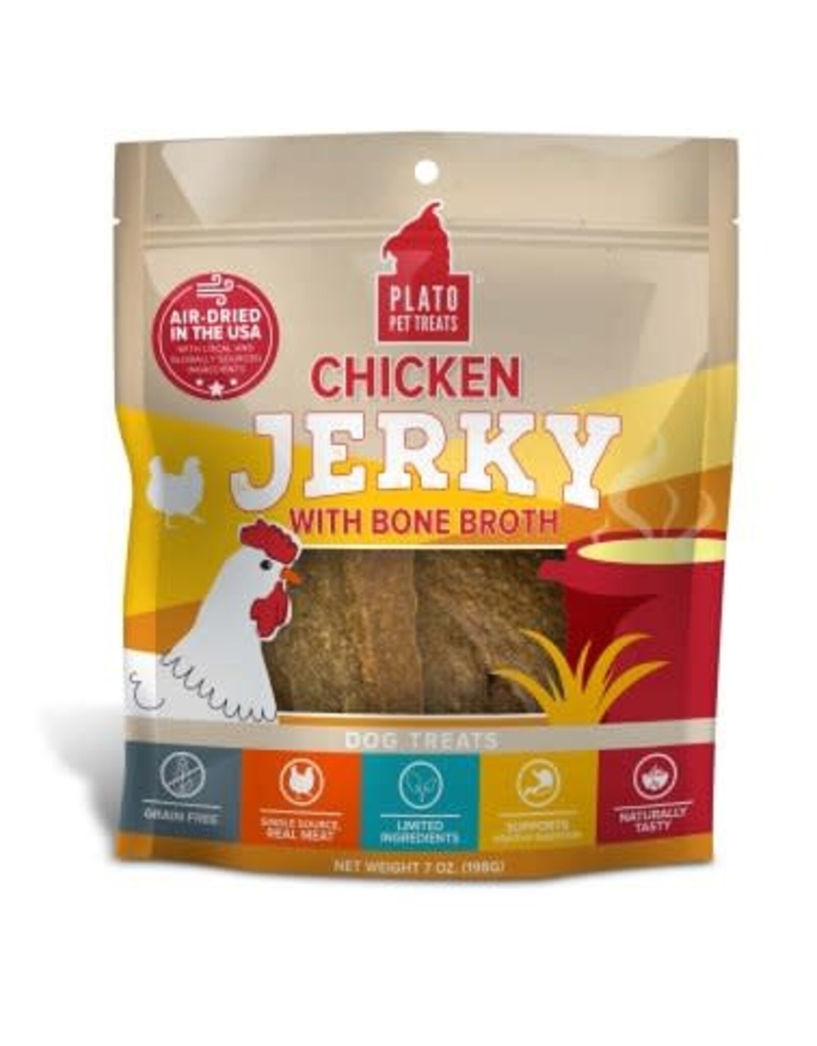 PLATO PLATO CHICKEN  JERKY W/ BONE BROTH 7OZ