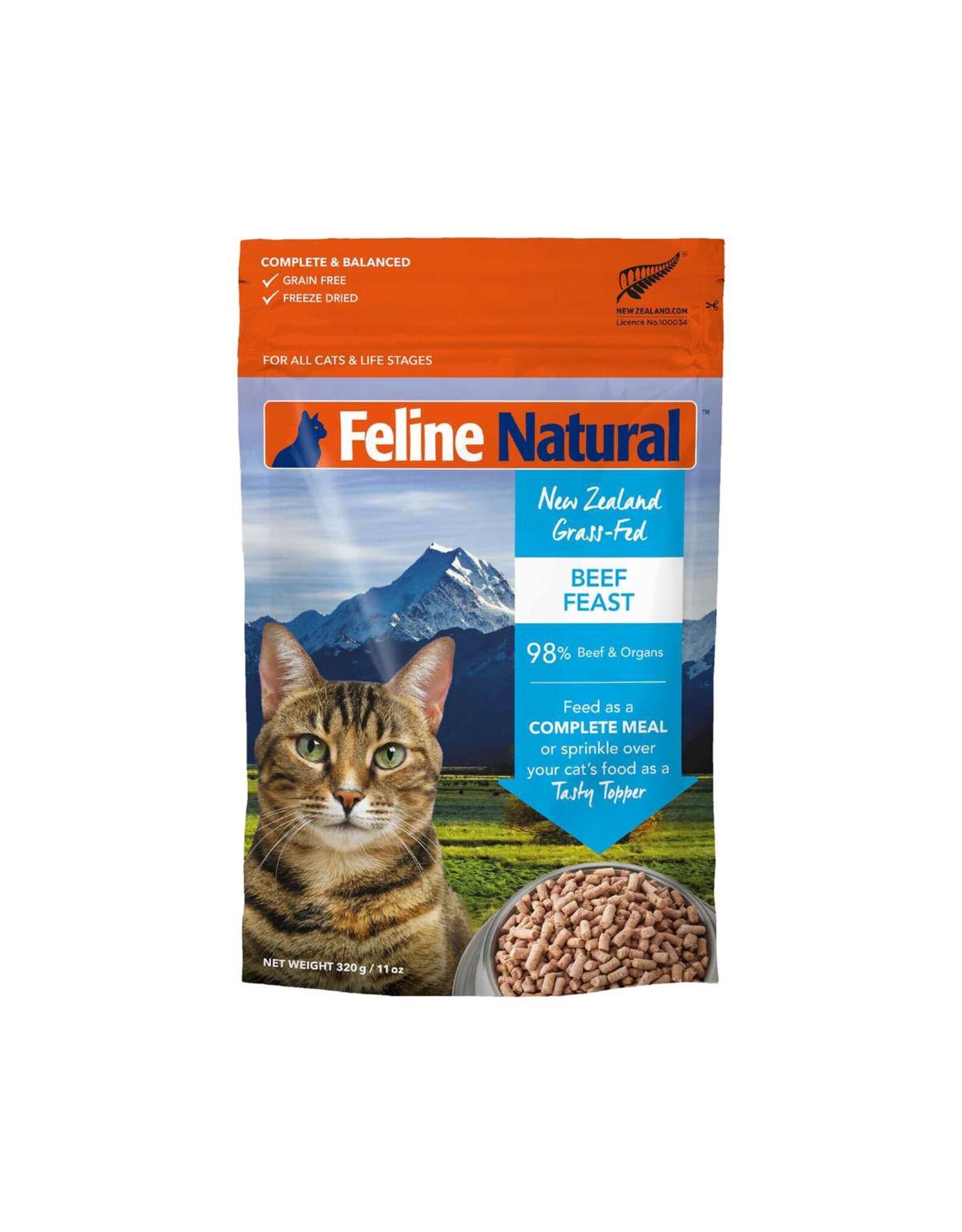 Feline Natural FELINE NATURAL CAT FREEZE DRIED BEEF 11OZ