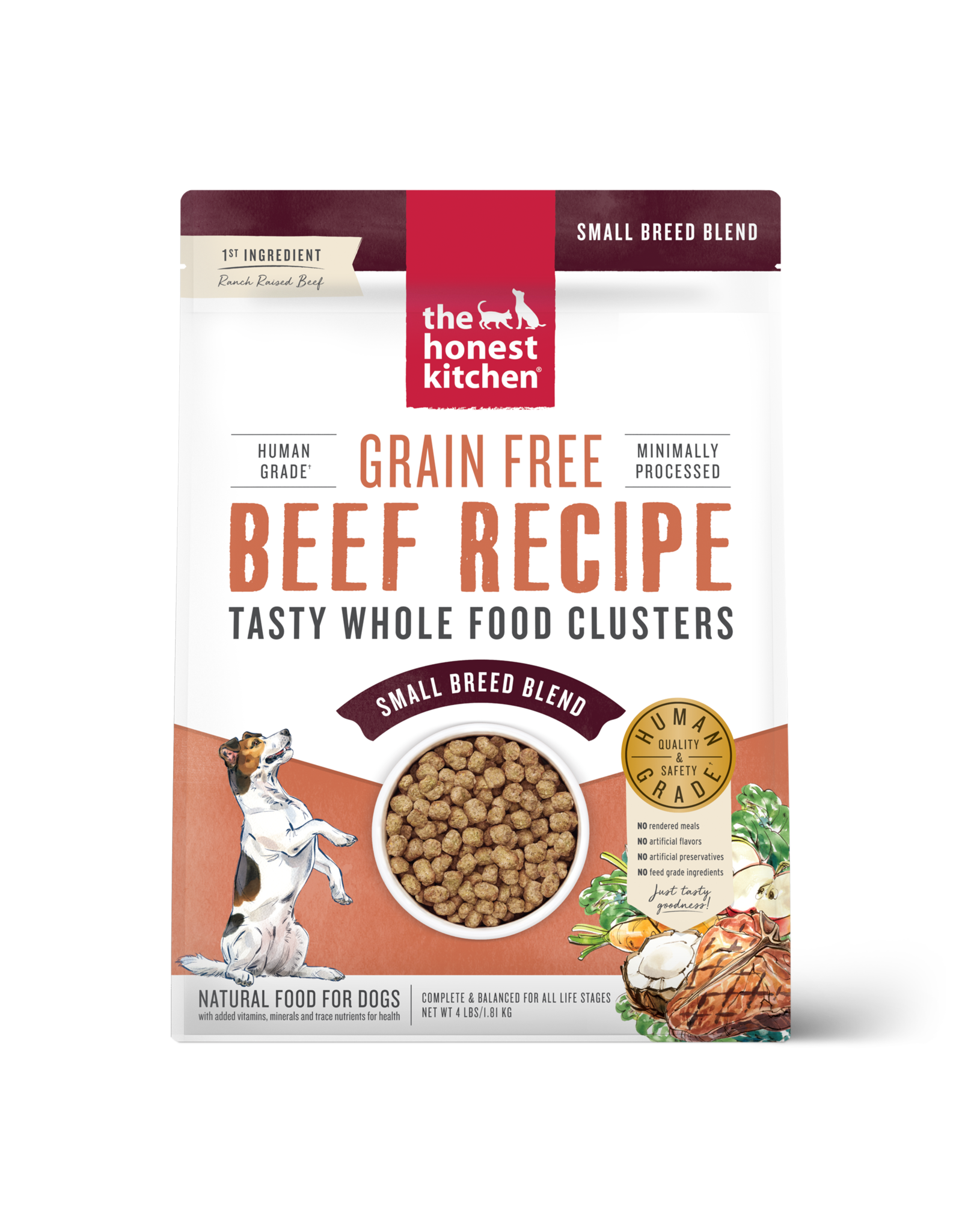 The Honest Kitchen THE HONEST KITCHEN WHOLE FOOD CLUSTERS SMALL BREED BLEND FOR DOGS GRAIN FREE BEEF RECIPE 4LB