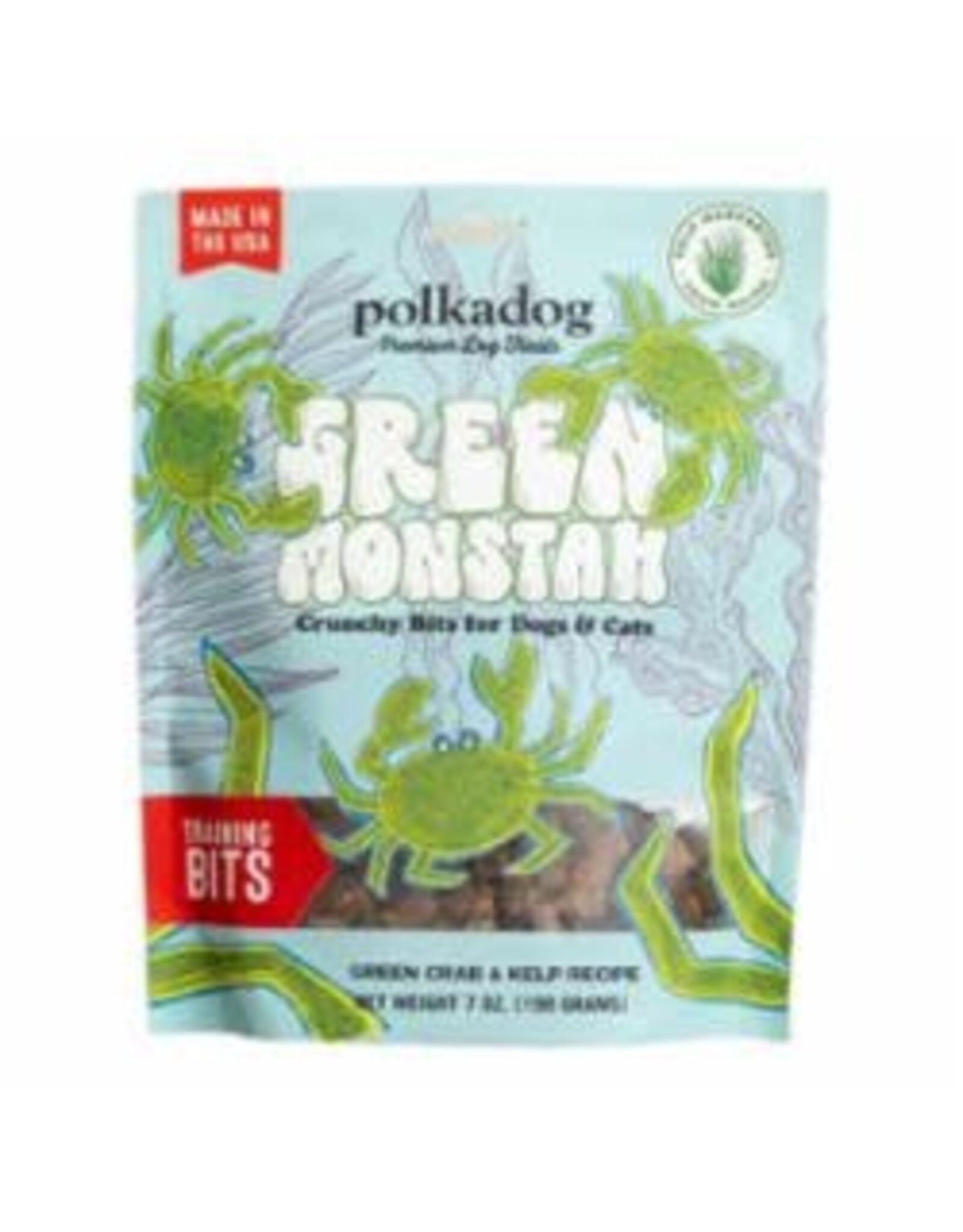 Polkadog Bakery POLKADOG GREEN MONSTAH BITS FOR DOGS & CATS 7OZ