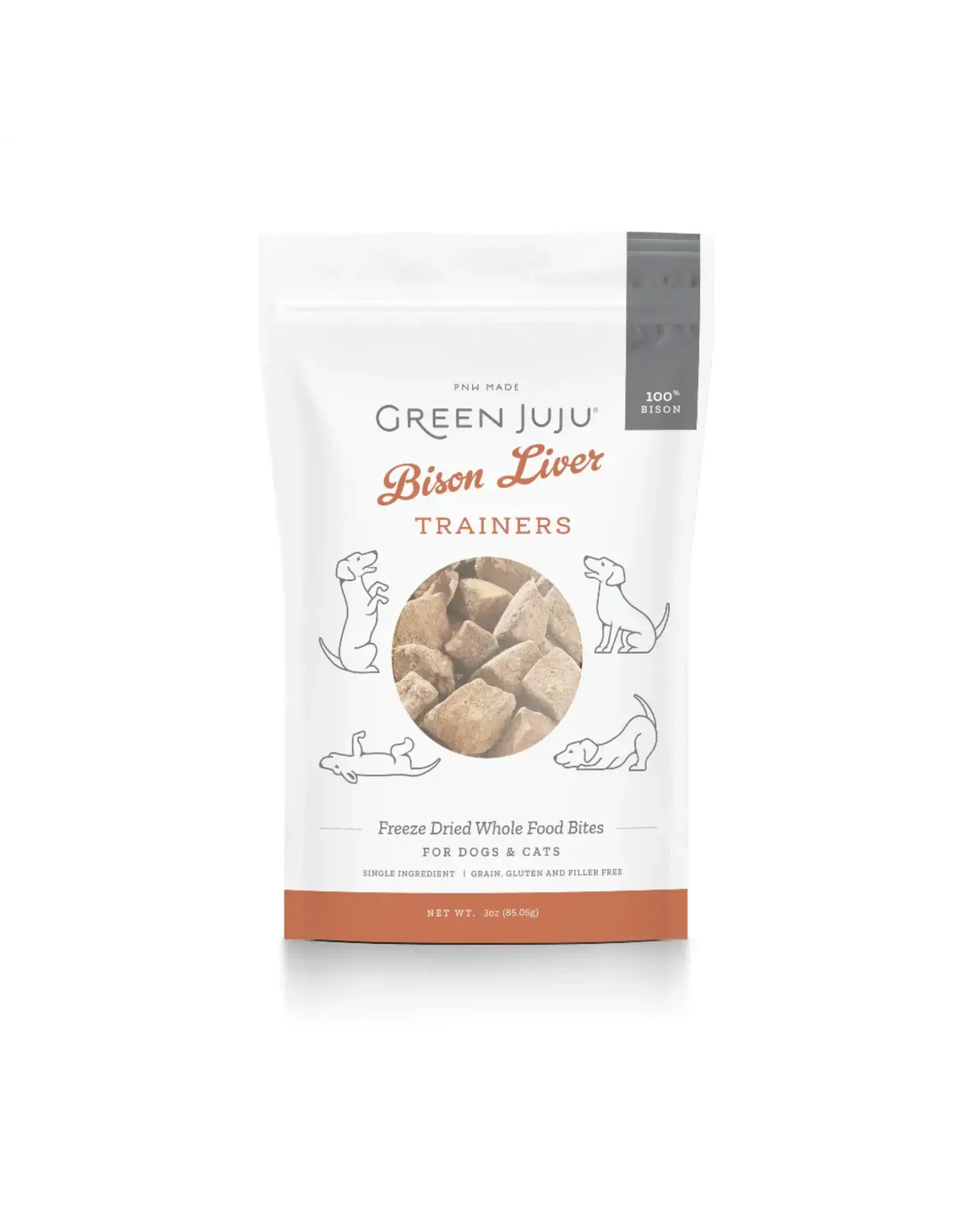 Green Juju Kitchen GREEN JUJU FREEZE DRIED BISON LIVER TRAINERS WHOLE FOOD BITES 3OZ