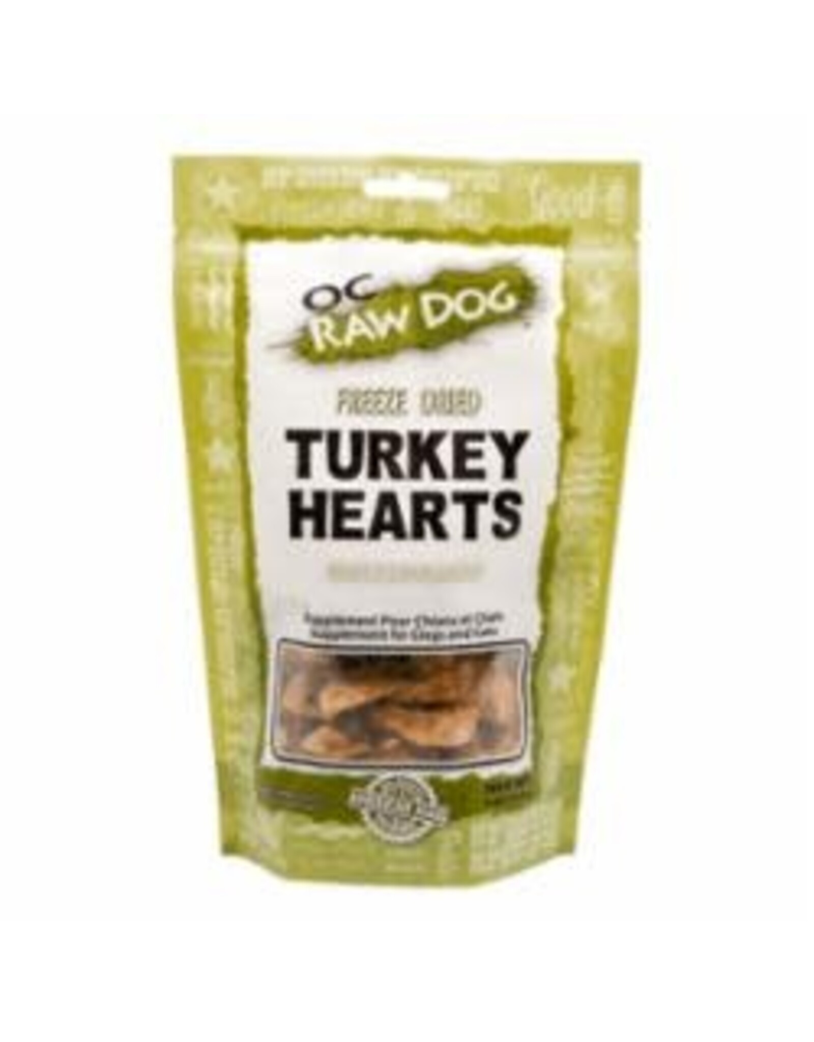 OC Raw Dog OC RAW FREEZE DRIED TURKEY HEARTS 4OZ