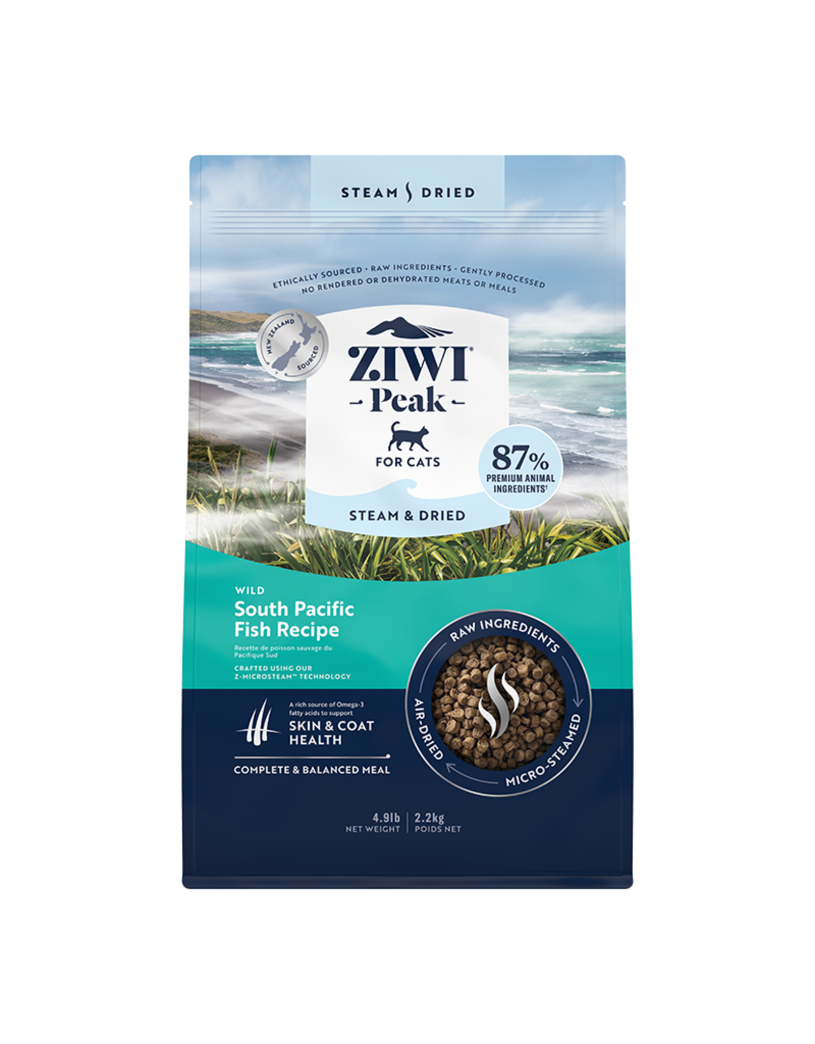 Ziwi Peak ZIWI PEAK CAT STEAMED DRIED FOOD SOUTH PACIFIC FISH