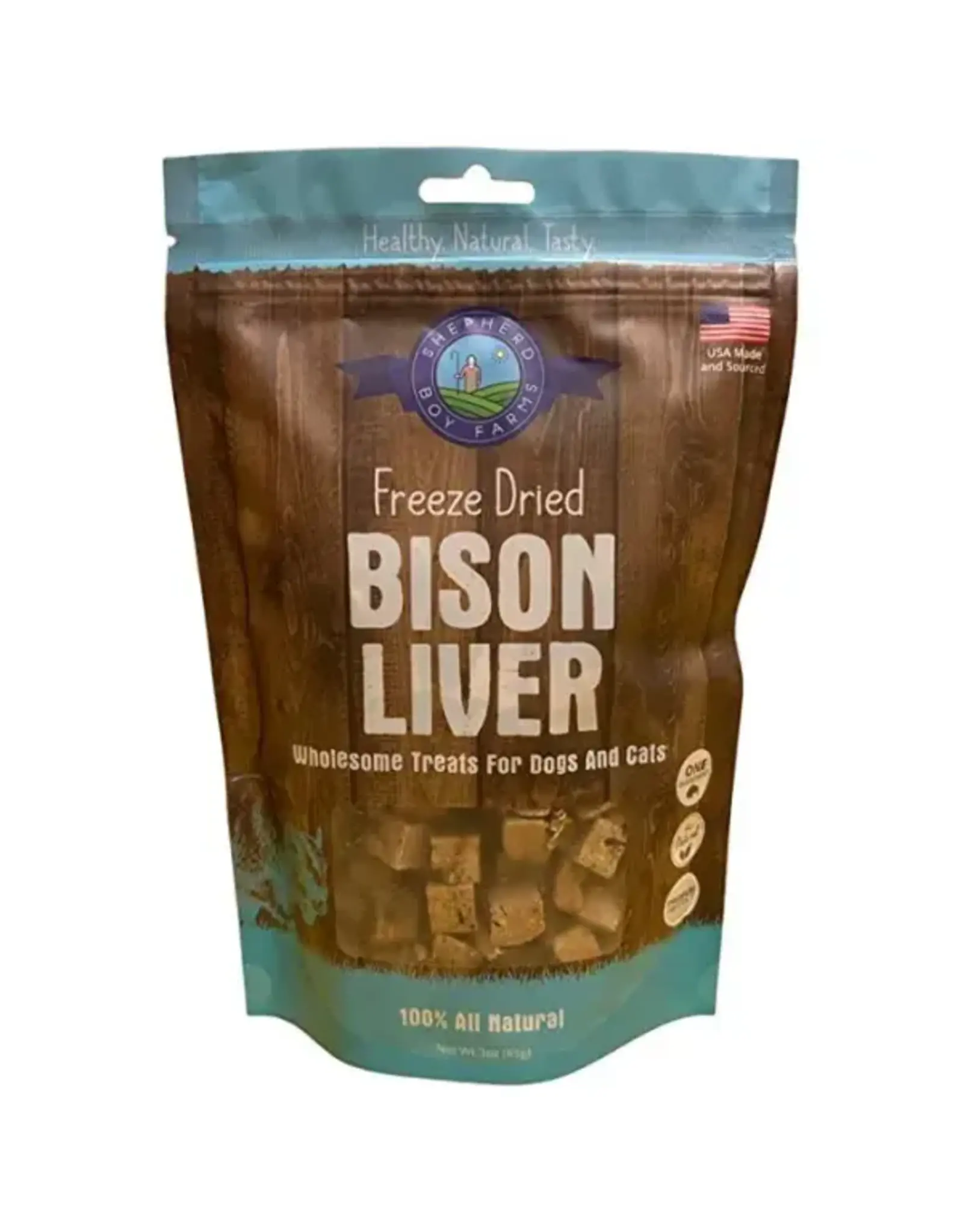 SHEPHERD BOY FARMS SHEPHERD BOY FARMS FREEZE DRIED BISON LIVER TREATS 3OZ