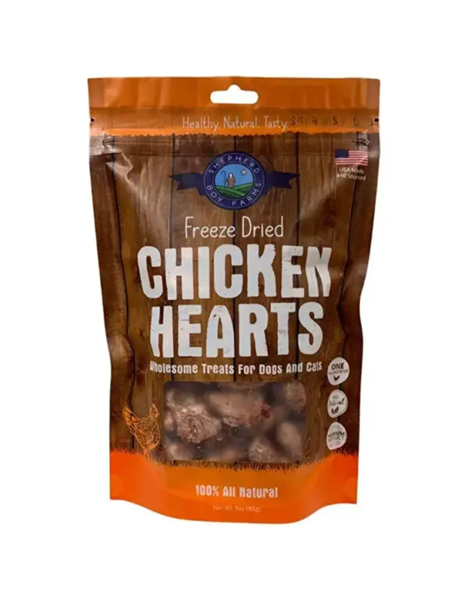 SHEPHERD BOY FARMS SHEPHERD BOY FARMS FREEZE DRIED CHICKEN HEART TREATS 3OZ