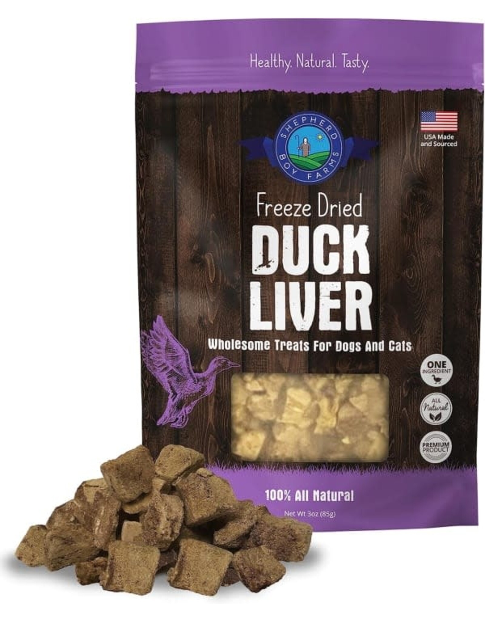 SHEPHERD BOY FARMS SHEPHERD BOY FARMS FREEZE DRIED DUCK LIVER TREATS 3OZ