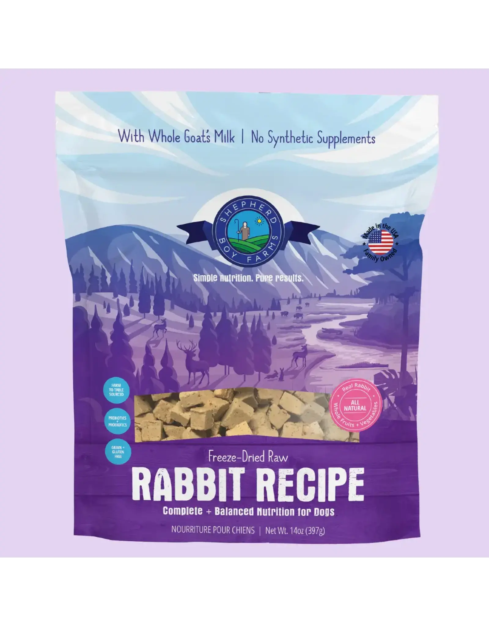 SHEPHERD BOY FARMS SHEPHERD BOY FARMS DOG FREEZE DRIED RABBIT DIET 14OZ
