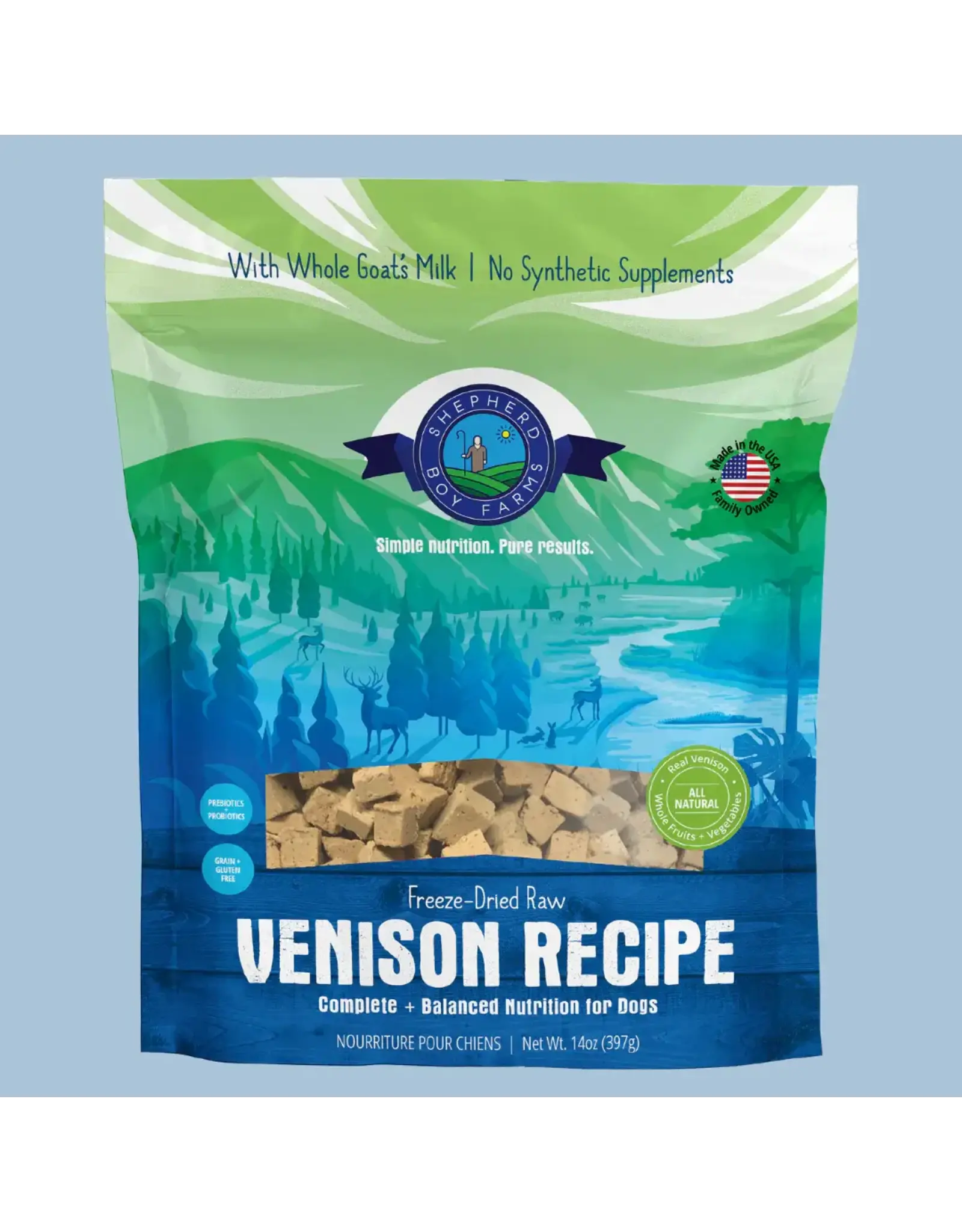SHEPHERD BOY FARMS SHEPHERD BOY FARMS DOG FREEZE DRIED VENISON DIET 14OZ