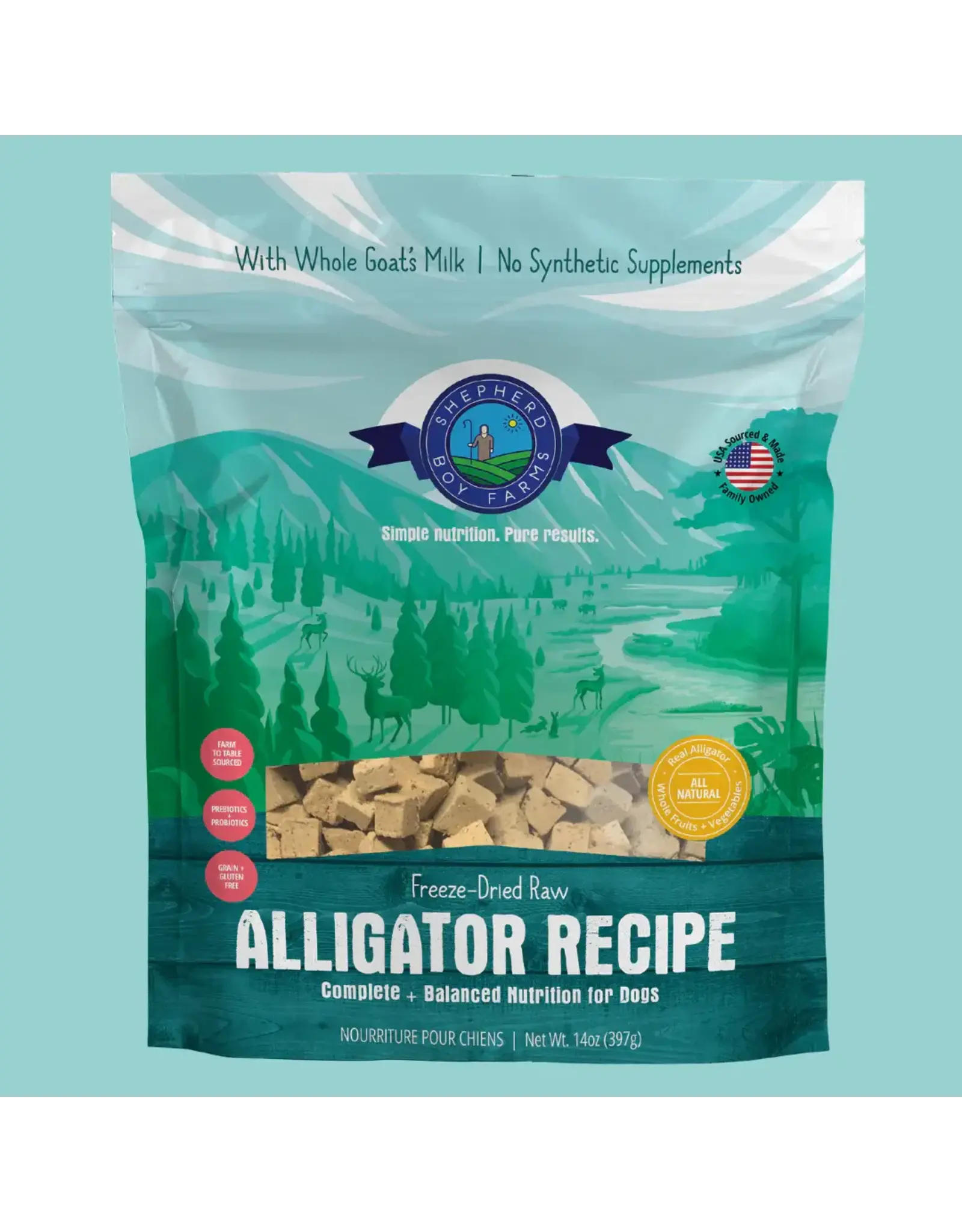 SHEPHERD BOY FARMS SHEPHERD BOY FARMS DOG FREEZE DRIED ALLIGATOR DIET 14OZ