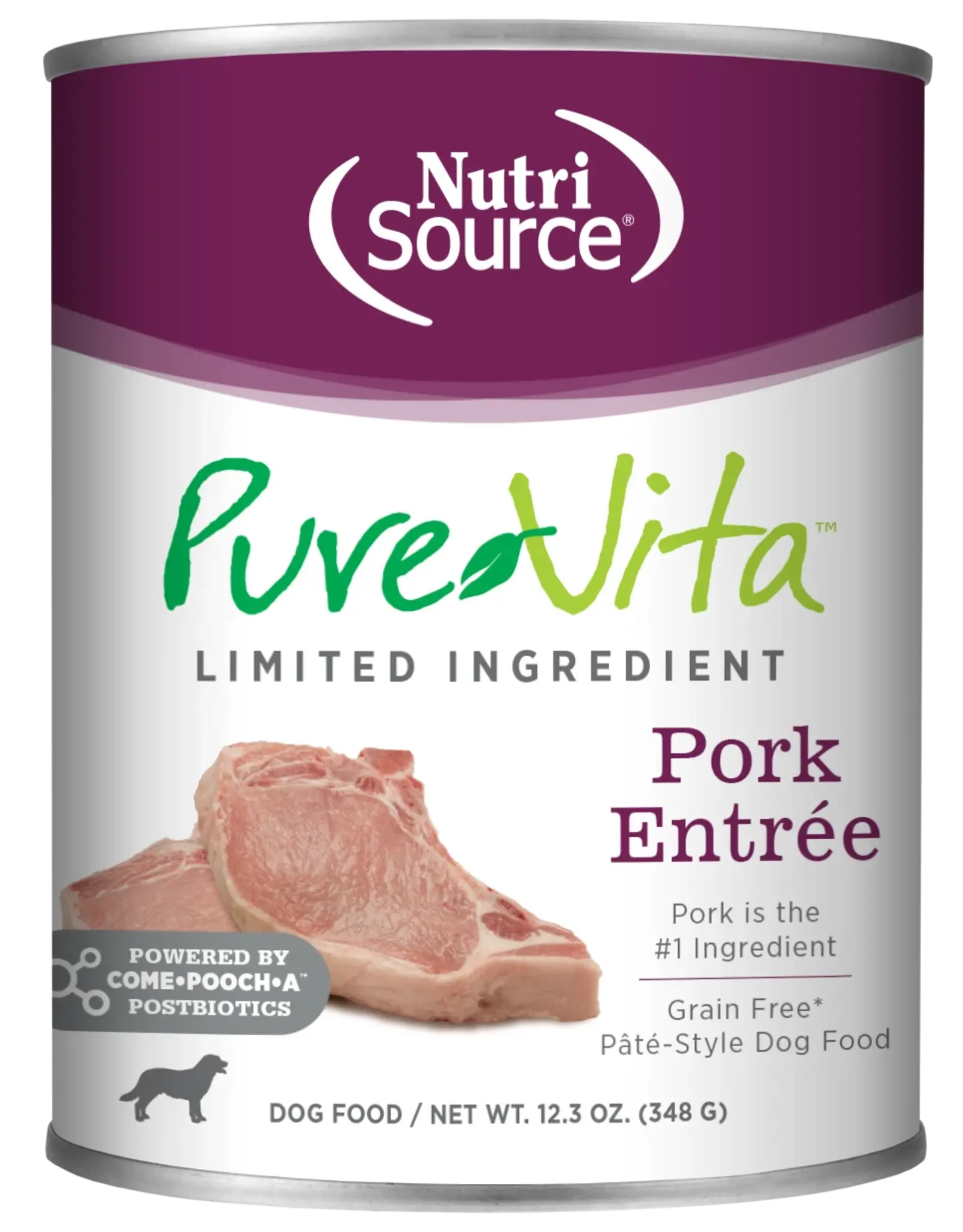NutriSource Pet Foods PUREVITA DOG GRAIN FREE PORK ENTREE 12.3OZ