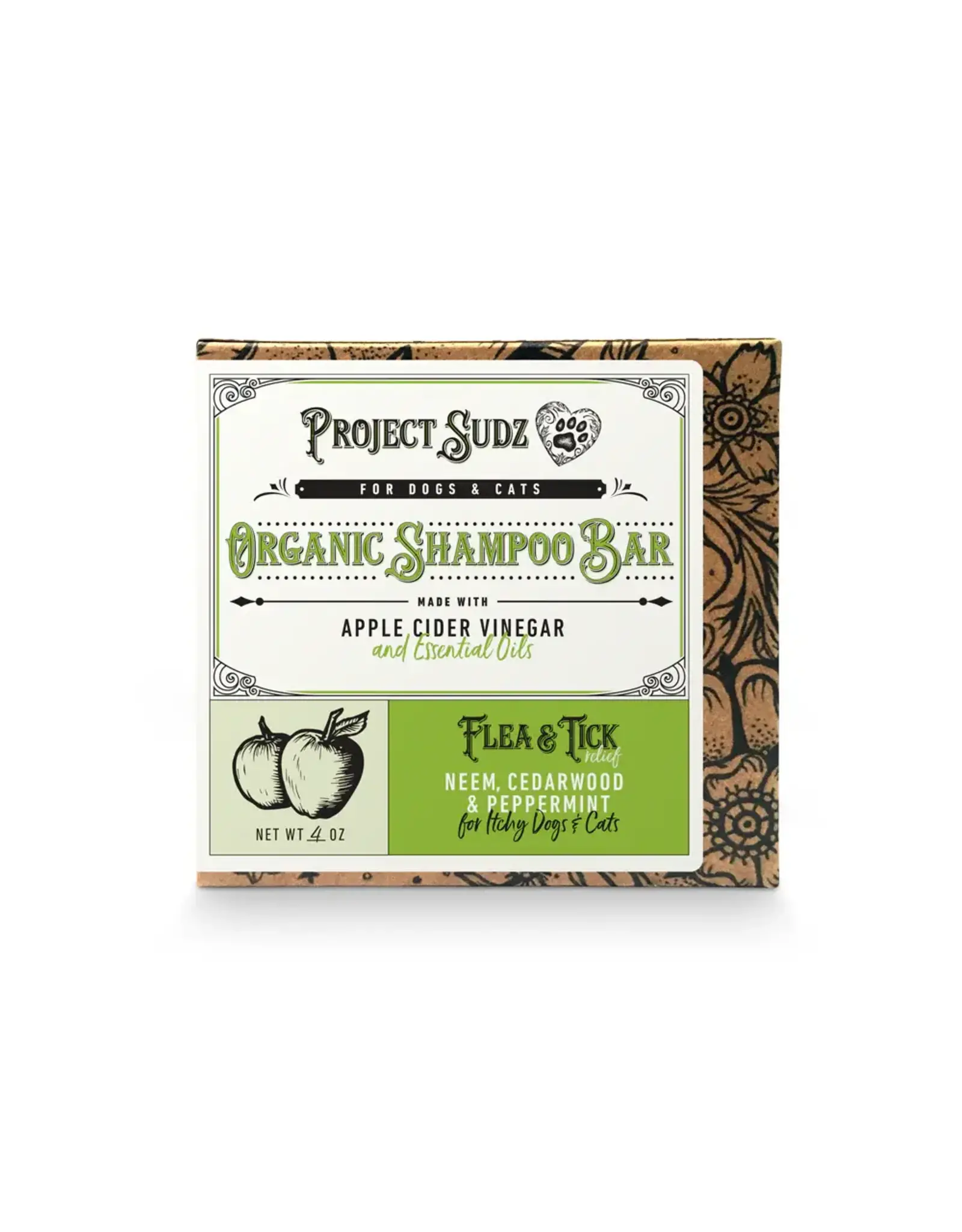 PROJECT SUDZ PROJECT SUDZ FLEA & TICK SHAMPOO BAR 4OZ
