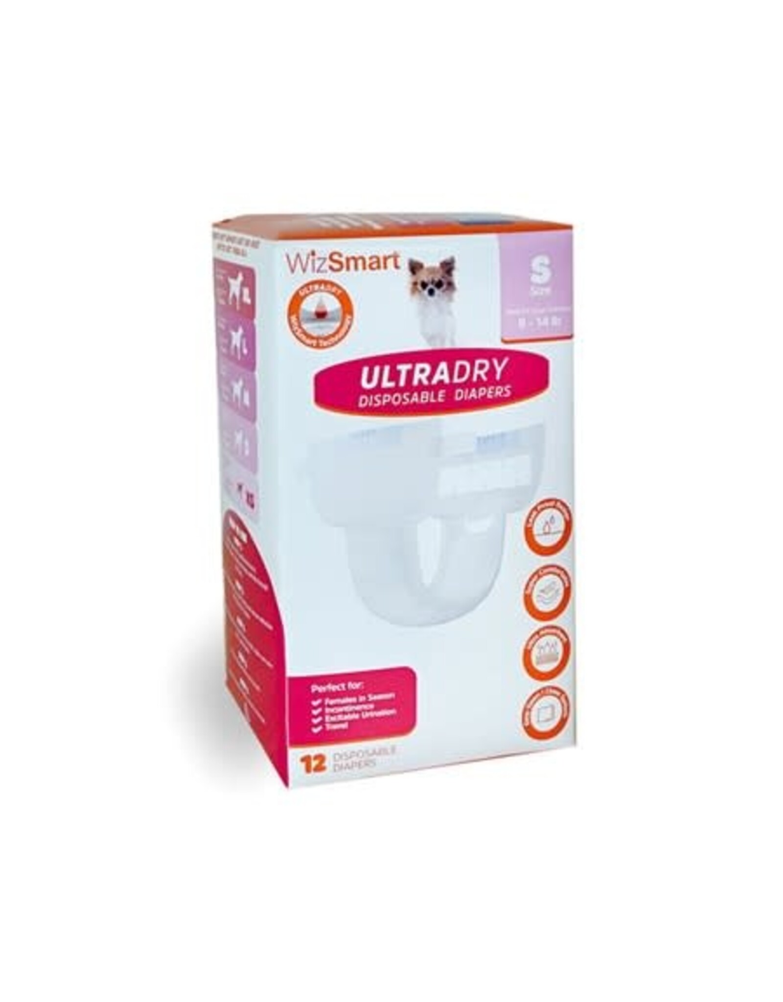 WIZSMART WIZSMART DOG ULTRADRY DISPOSABLE DIAPERS 12CT
