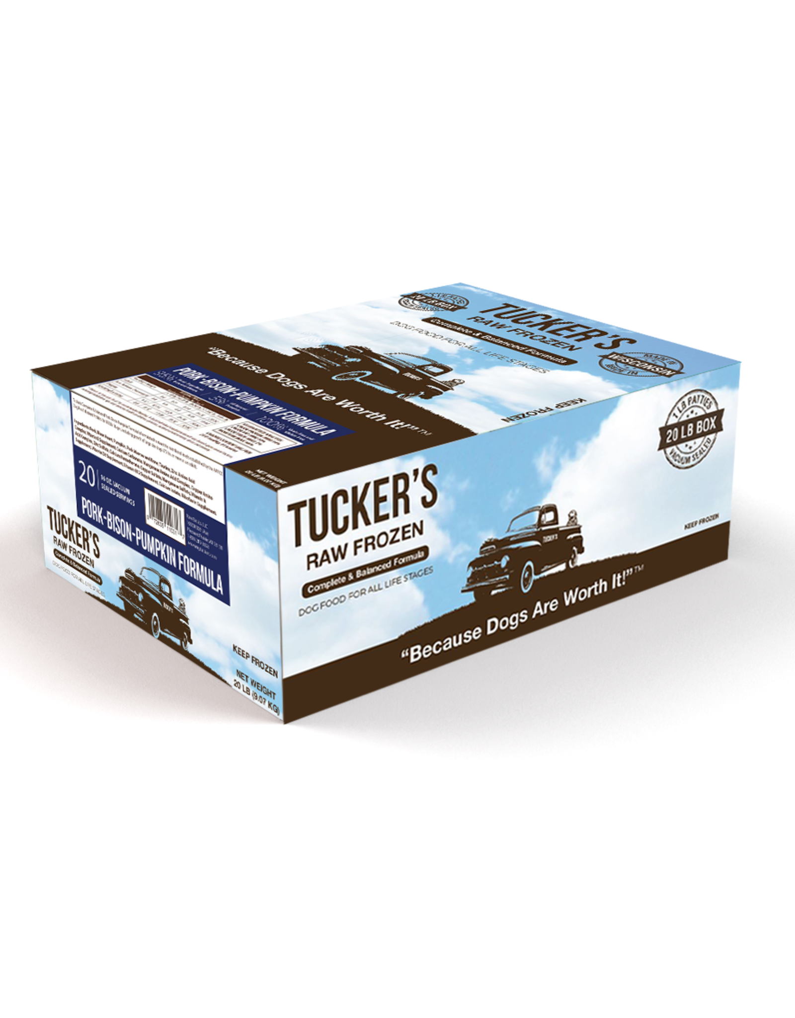 TUCKERS TUCKERS DOG FROZEN RAW PORK, BISON & PUMPKIN