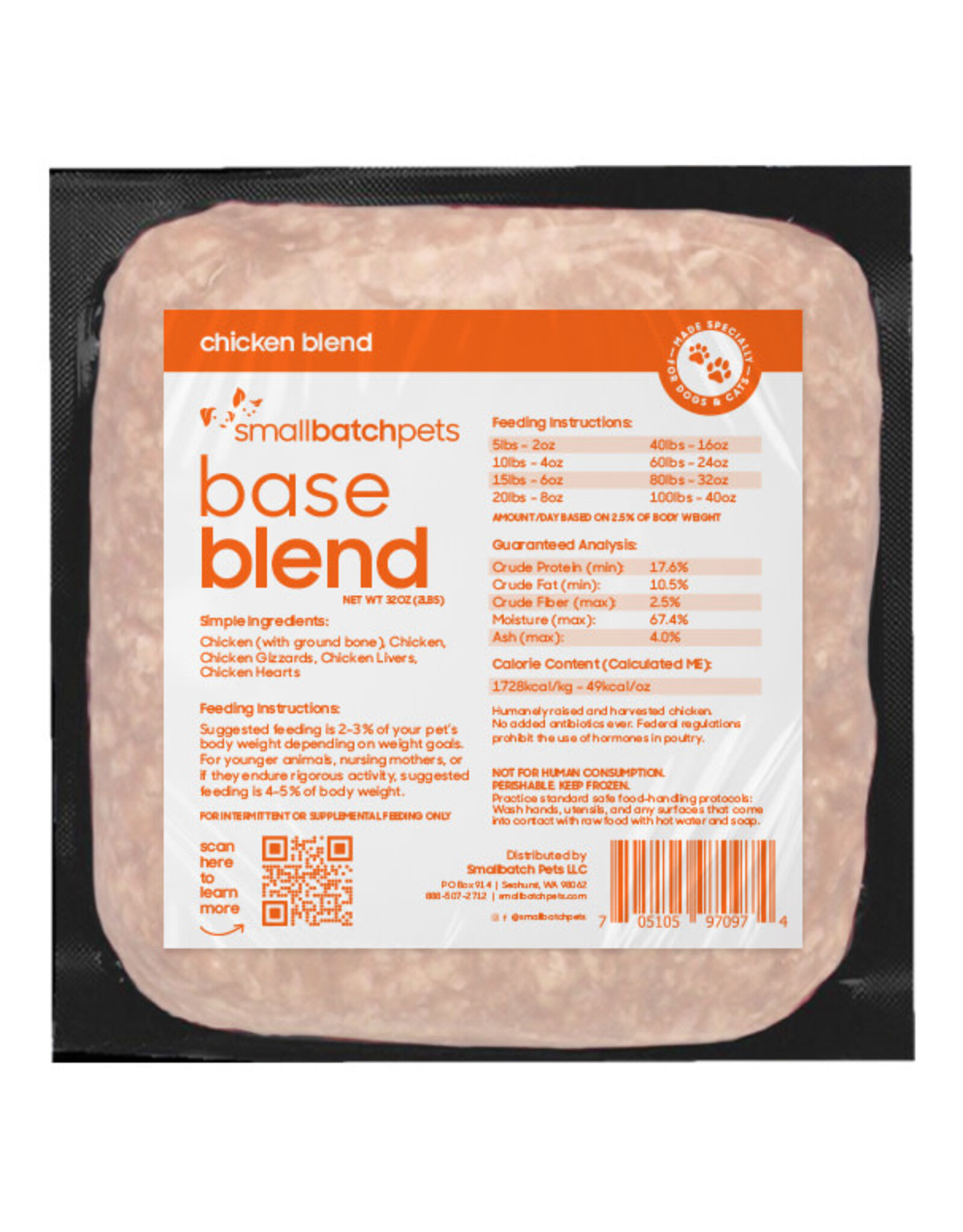 Smallbatch SMALLBATCH FROZEN RAW CHICKEN BLEND 2LB