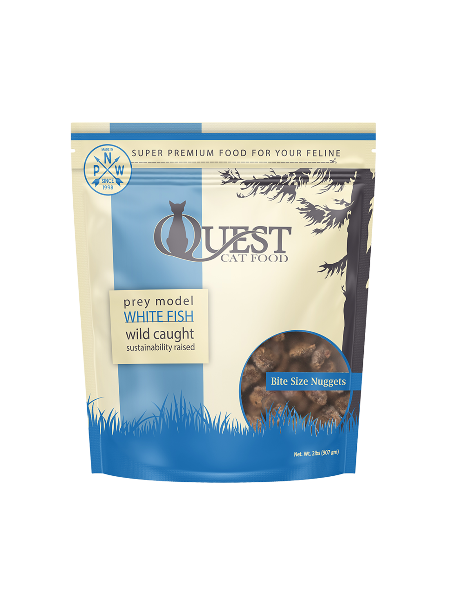 QUEST - STEVE'S QUEST CAT FROZEN WHITEFISH NUGGETS 2LB