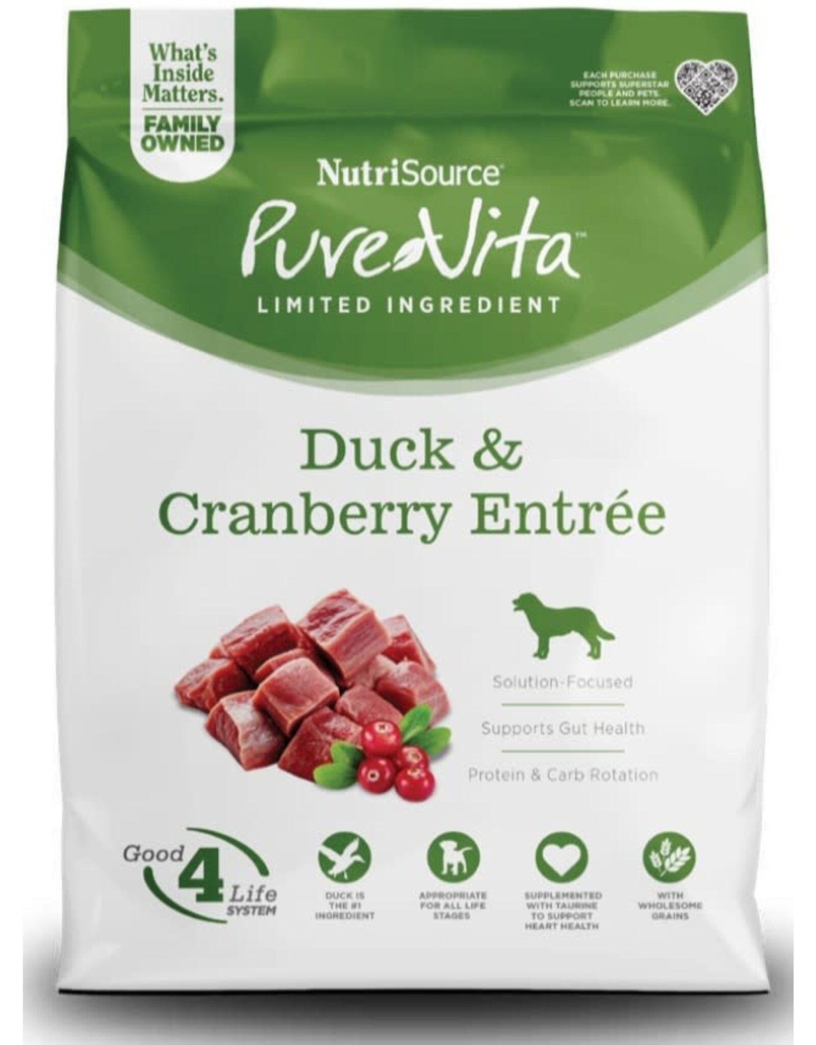 NutriSource Pet Foods PUREVITA DOG DUCK & CRANBERRY ENTREE
